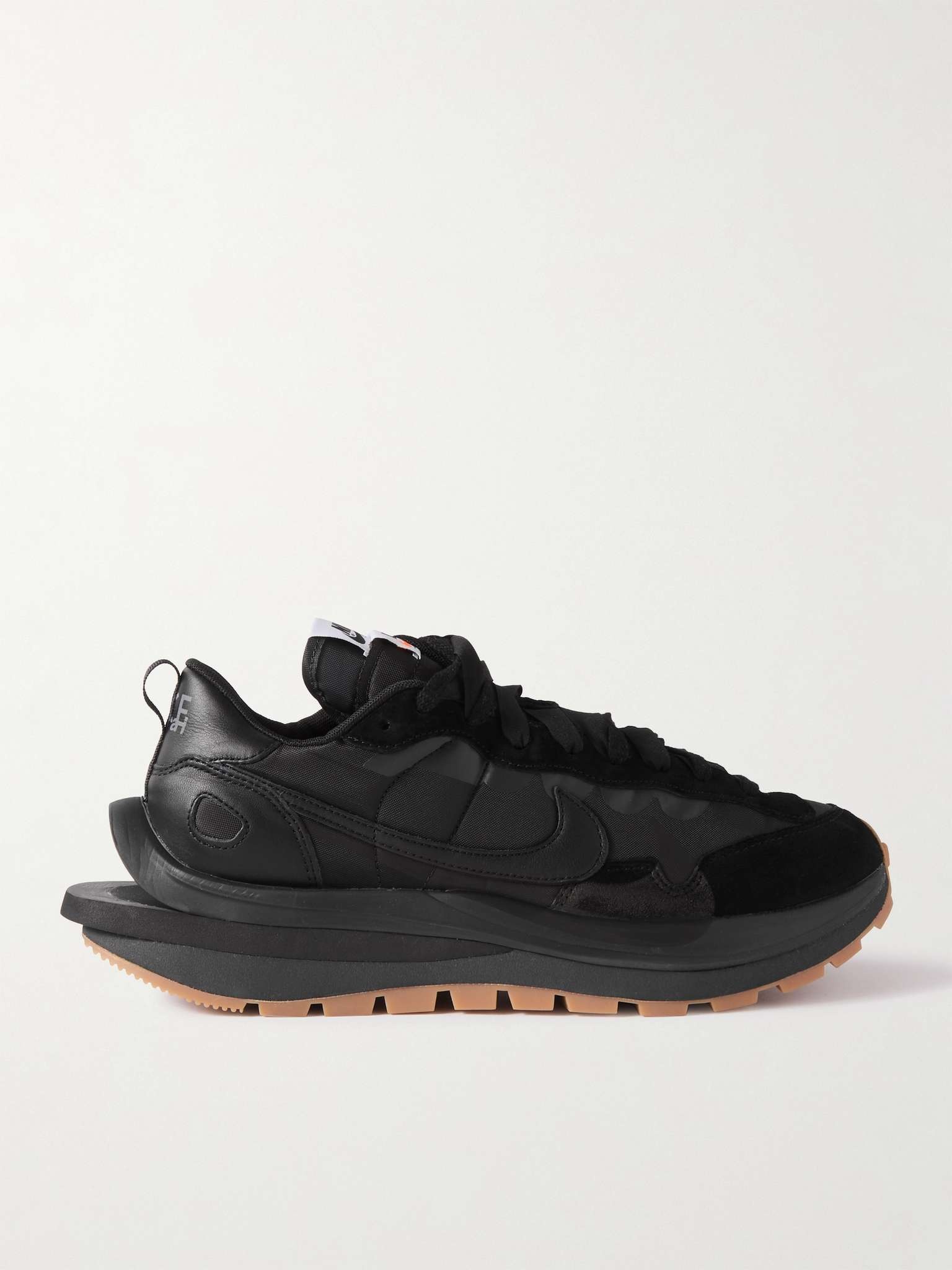 Nike Sacai VaporWaffle Leather-Trimmed Suede and Shell Sneakers