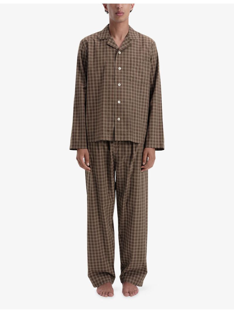 TEKLA Checked Cotton Pyjama Bottoms outlook