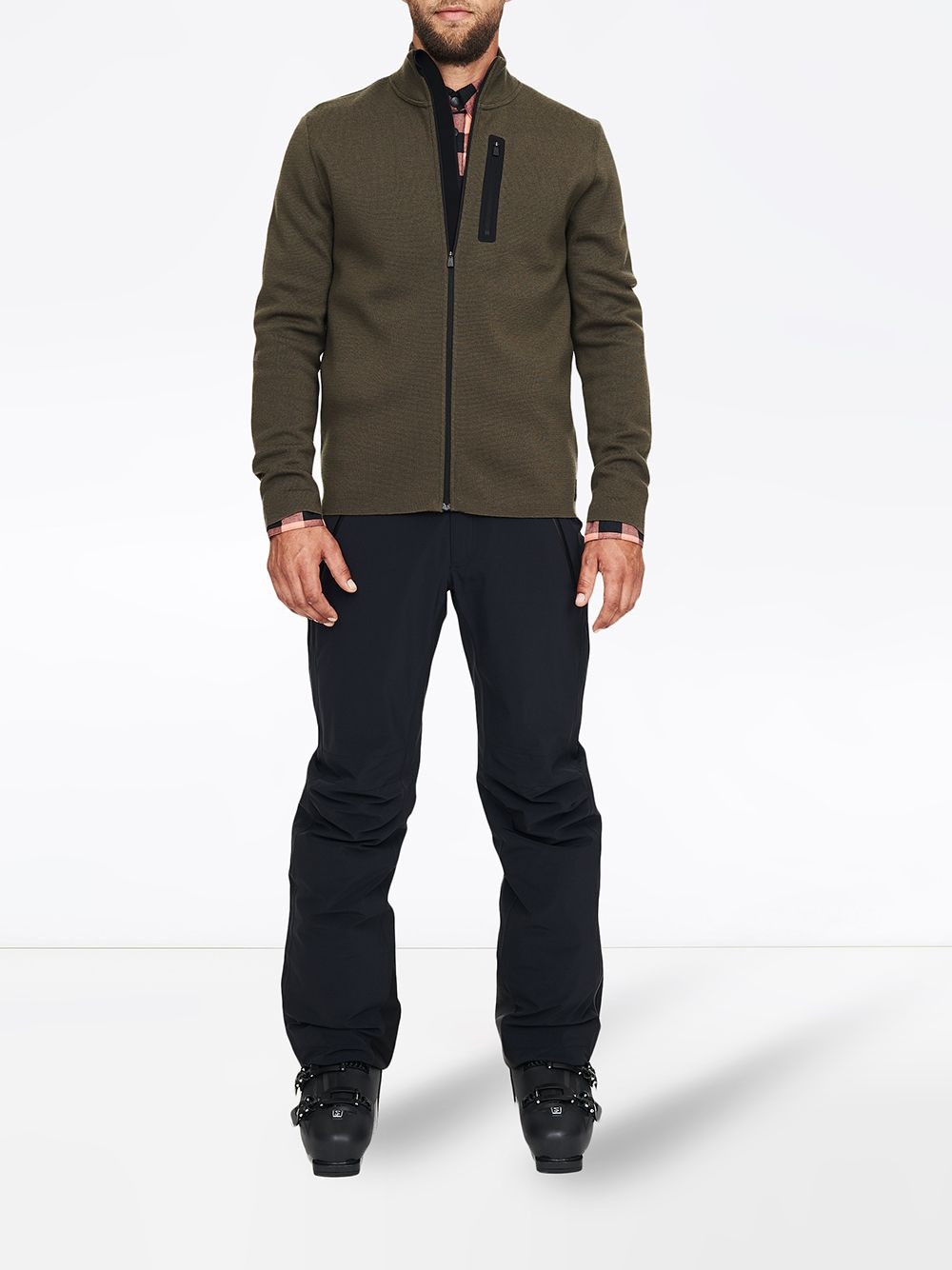 zip-up knitted outdoors jumper - 2