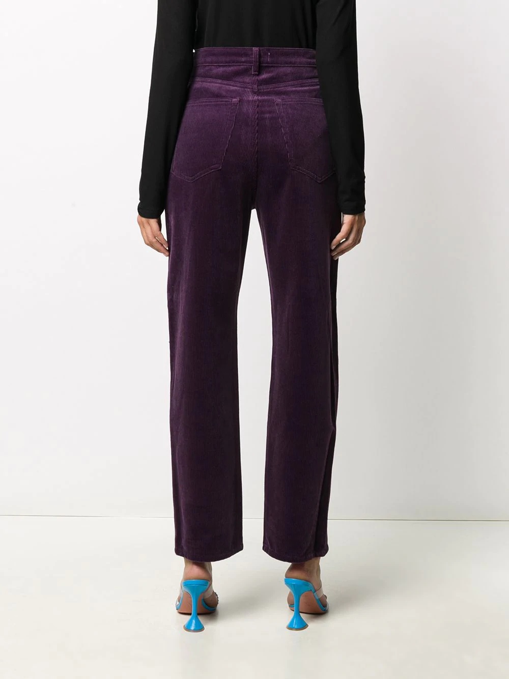 straight-leg velvet trousers - 4