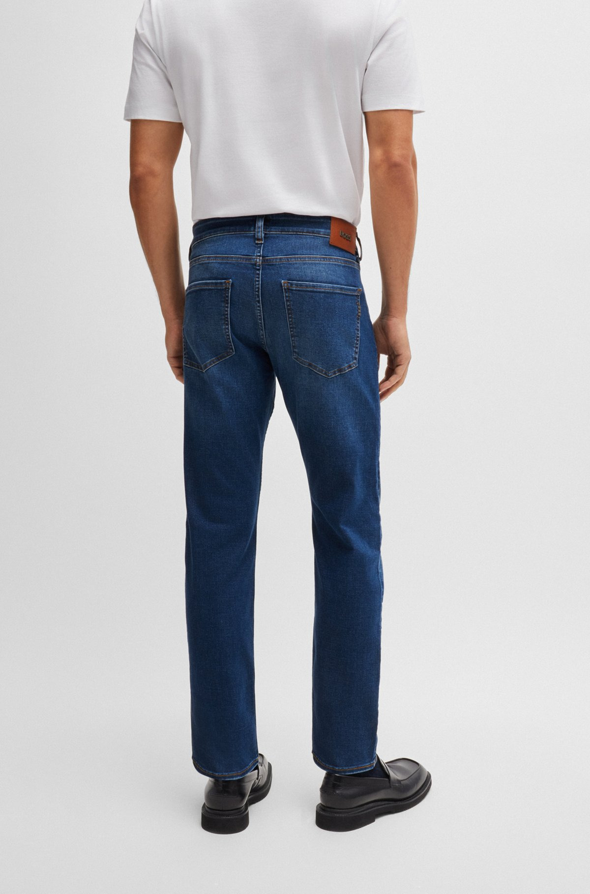 DELAWARE SLIM-FIT JEANS IN DARK-BLUE SUPER-SOFT DENIM - 4