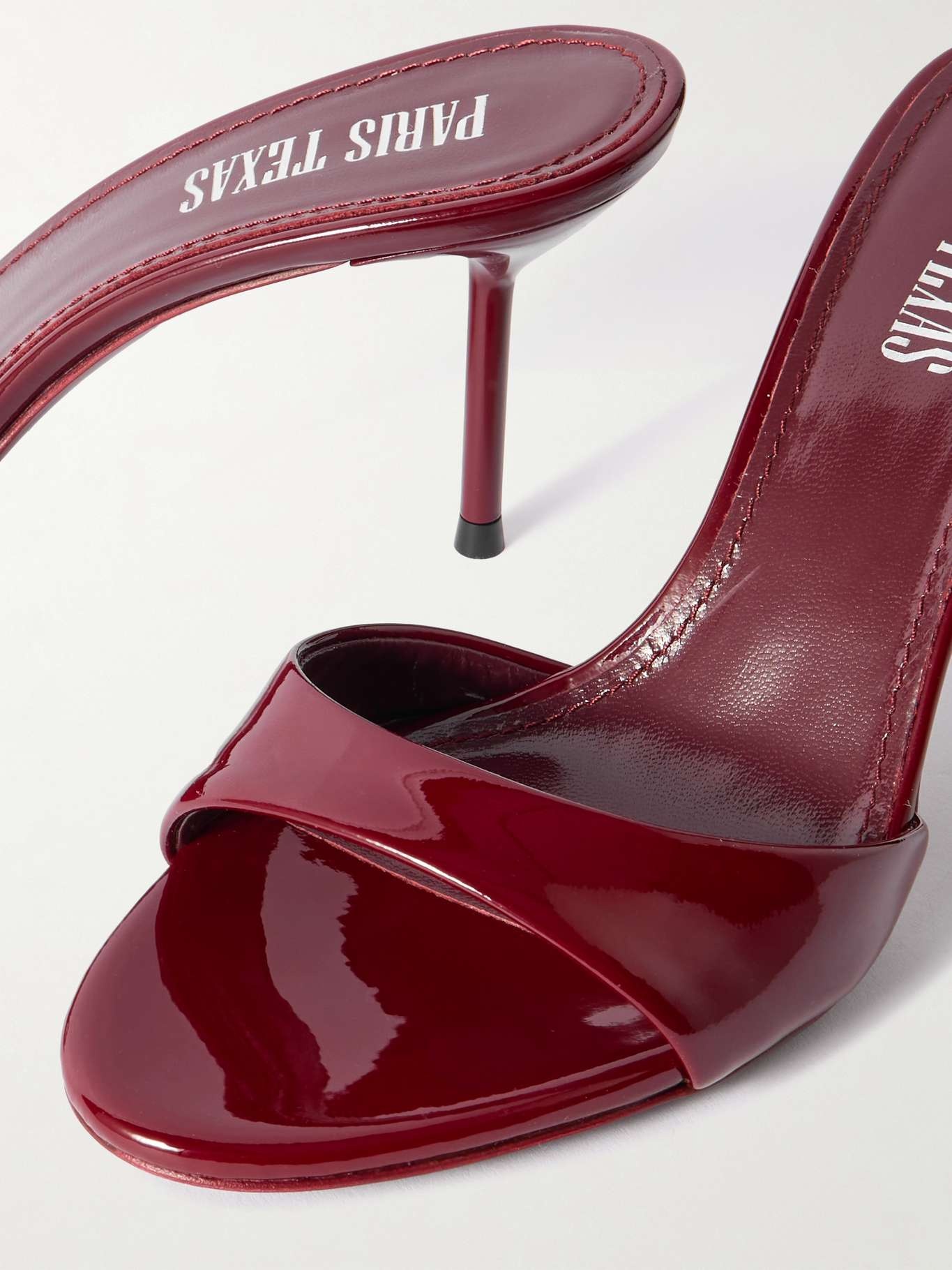 Lidia patent-leather mules Burgundy - 4