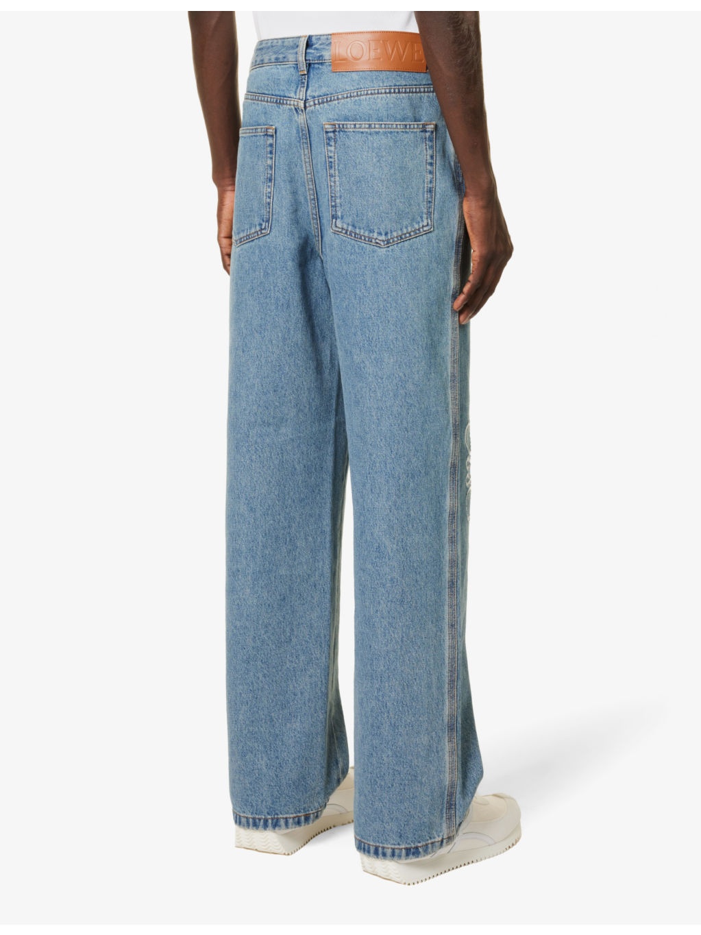 Anagram-embellished straight-leg jeans - 4