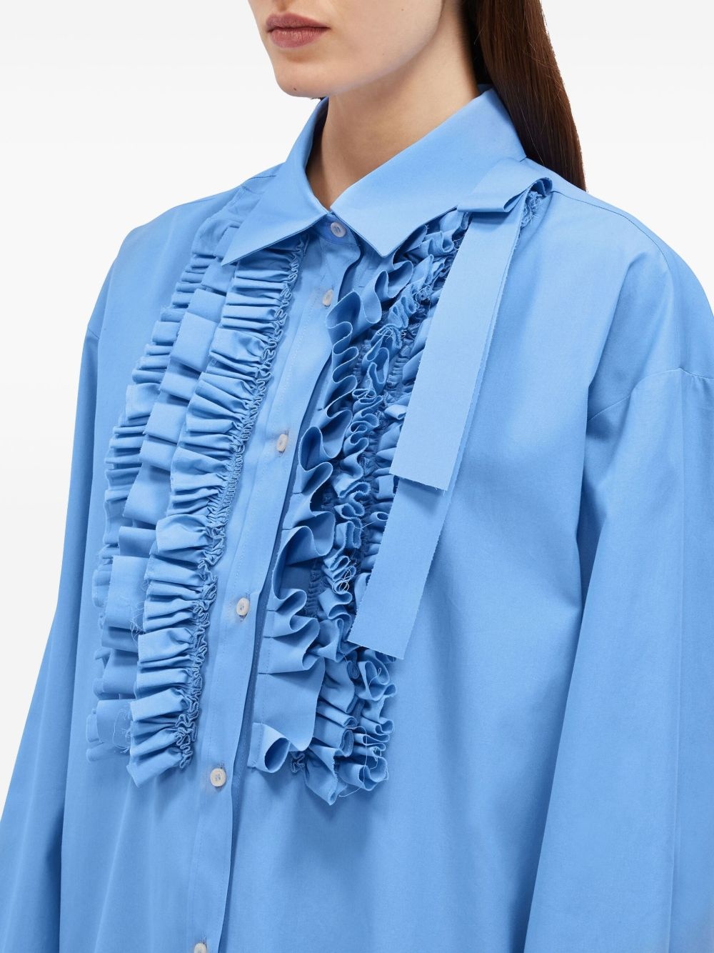 ruffled poplin mini dress - 5