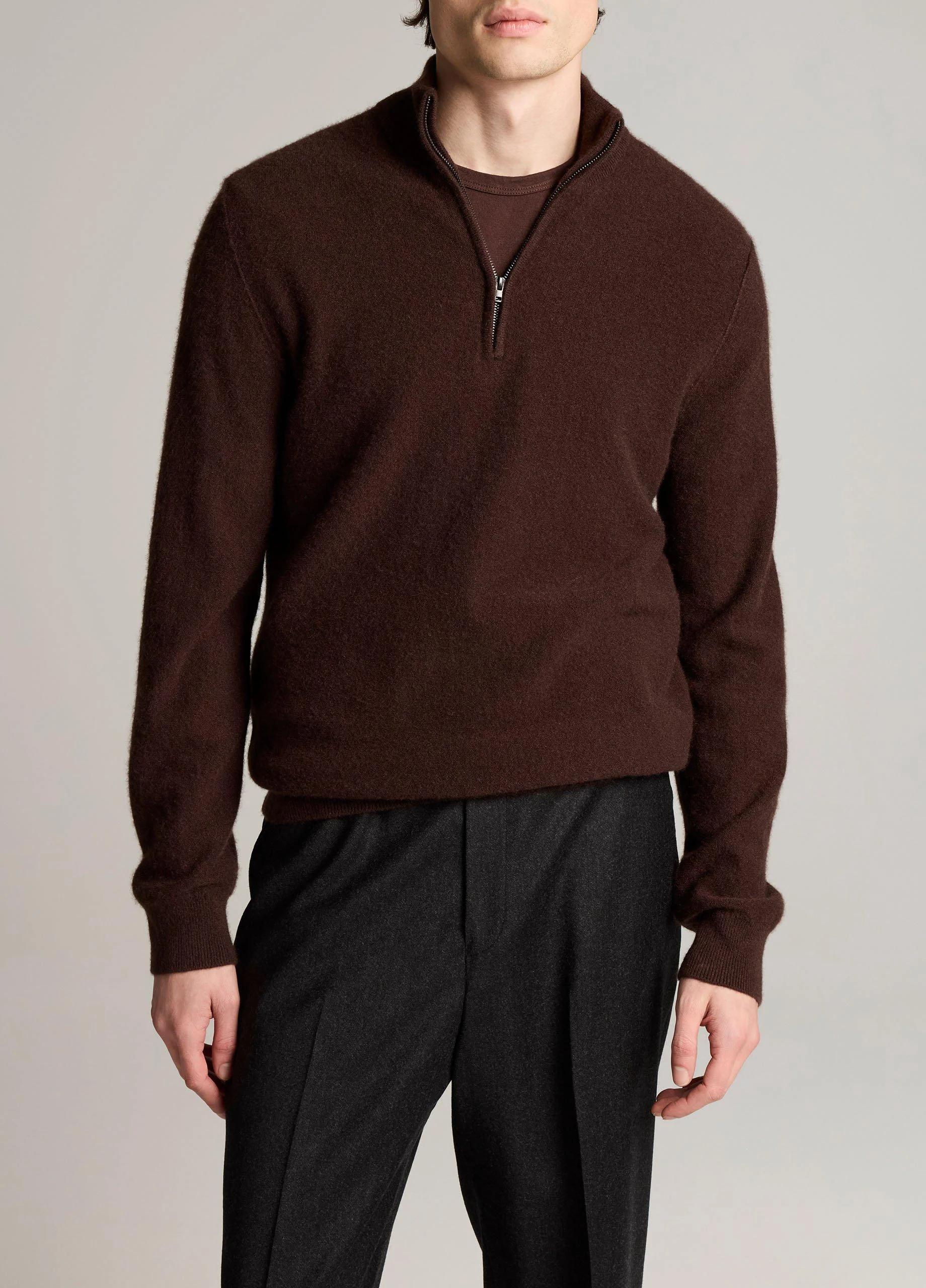 Plush Cashmere Quarter-Zip Sweater - 1