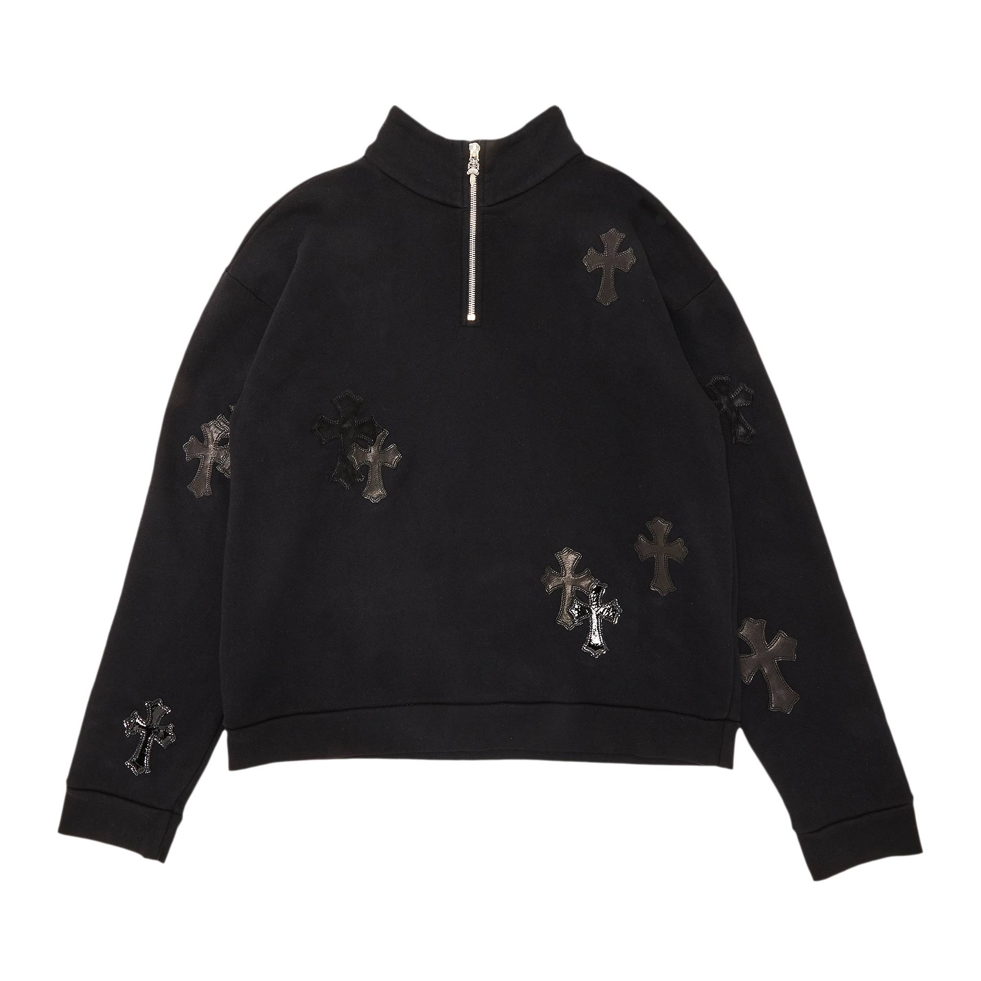 Chrome Hearts Ponyhair Cross Quarter Zip 'Black' - 1