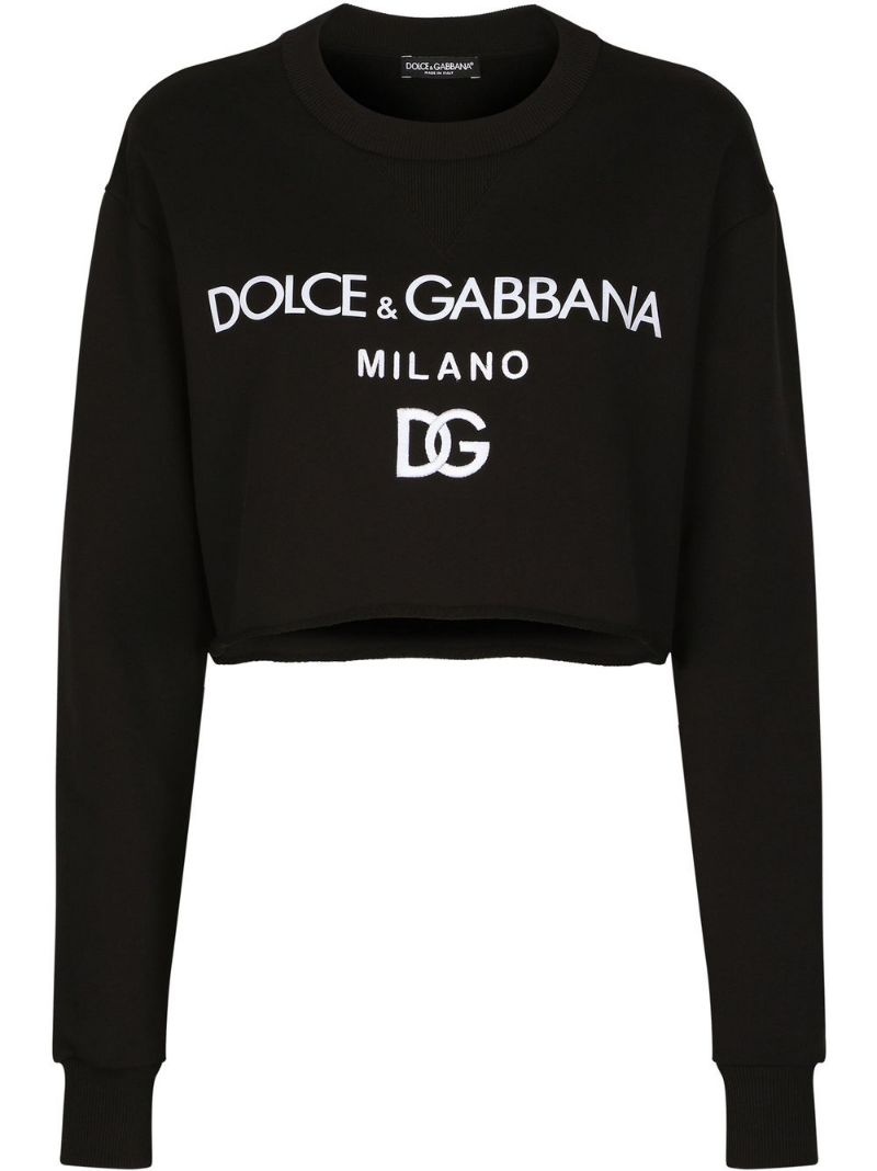 logo-print cropped sweatshirt - 1