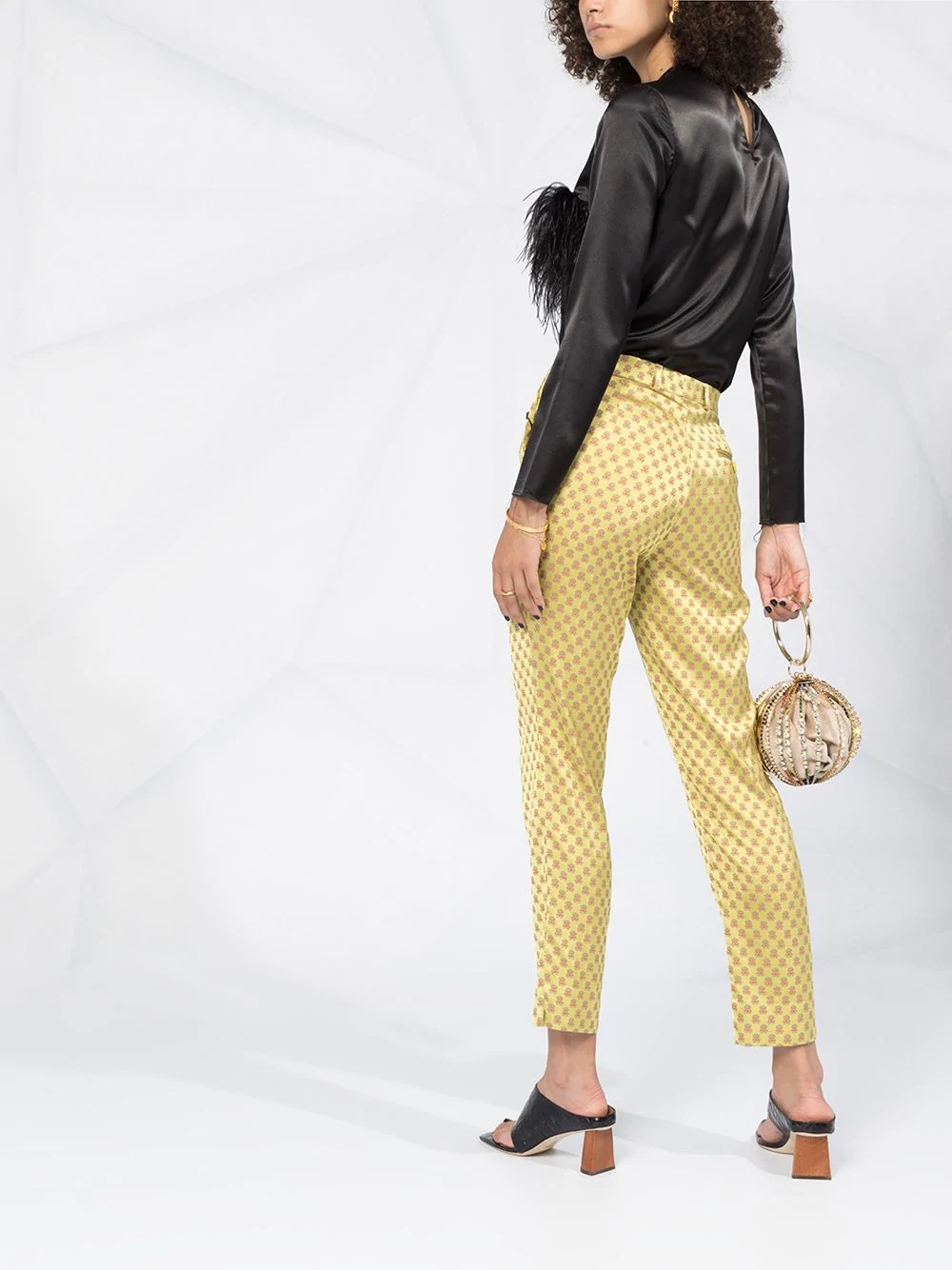 high-waisted cropped trousers - 6