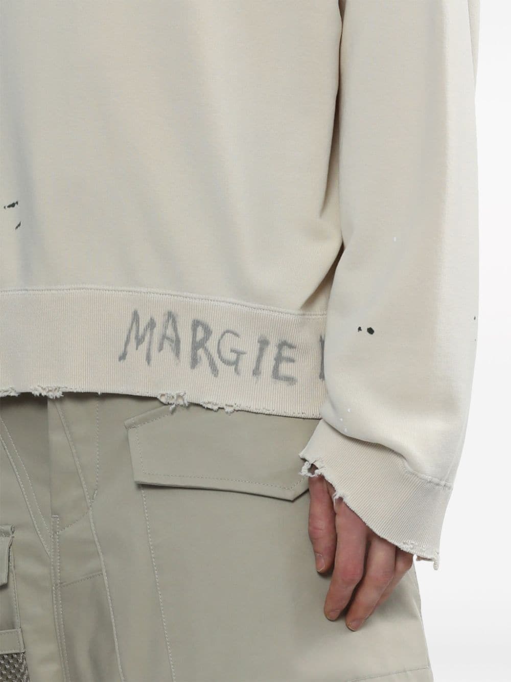 logo-print distressed sweatshirt - 5