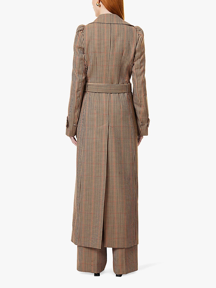 Remis check-pattern double-breasted wool coat - 4