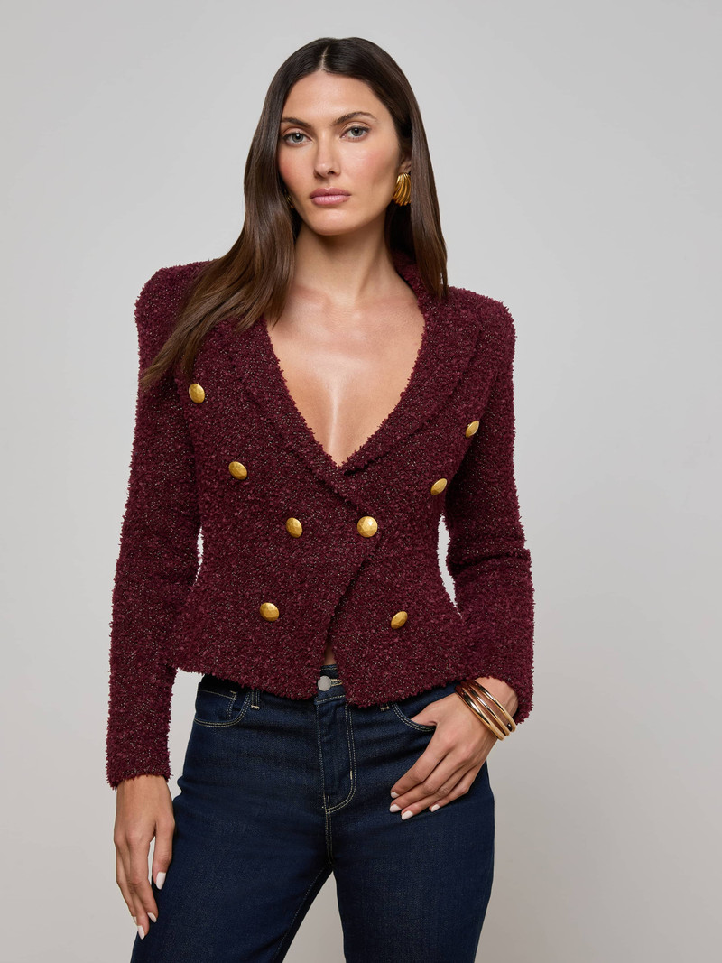 L'AGENCE Bethany Knit Blazer outlook