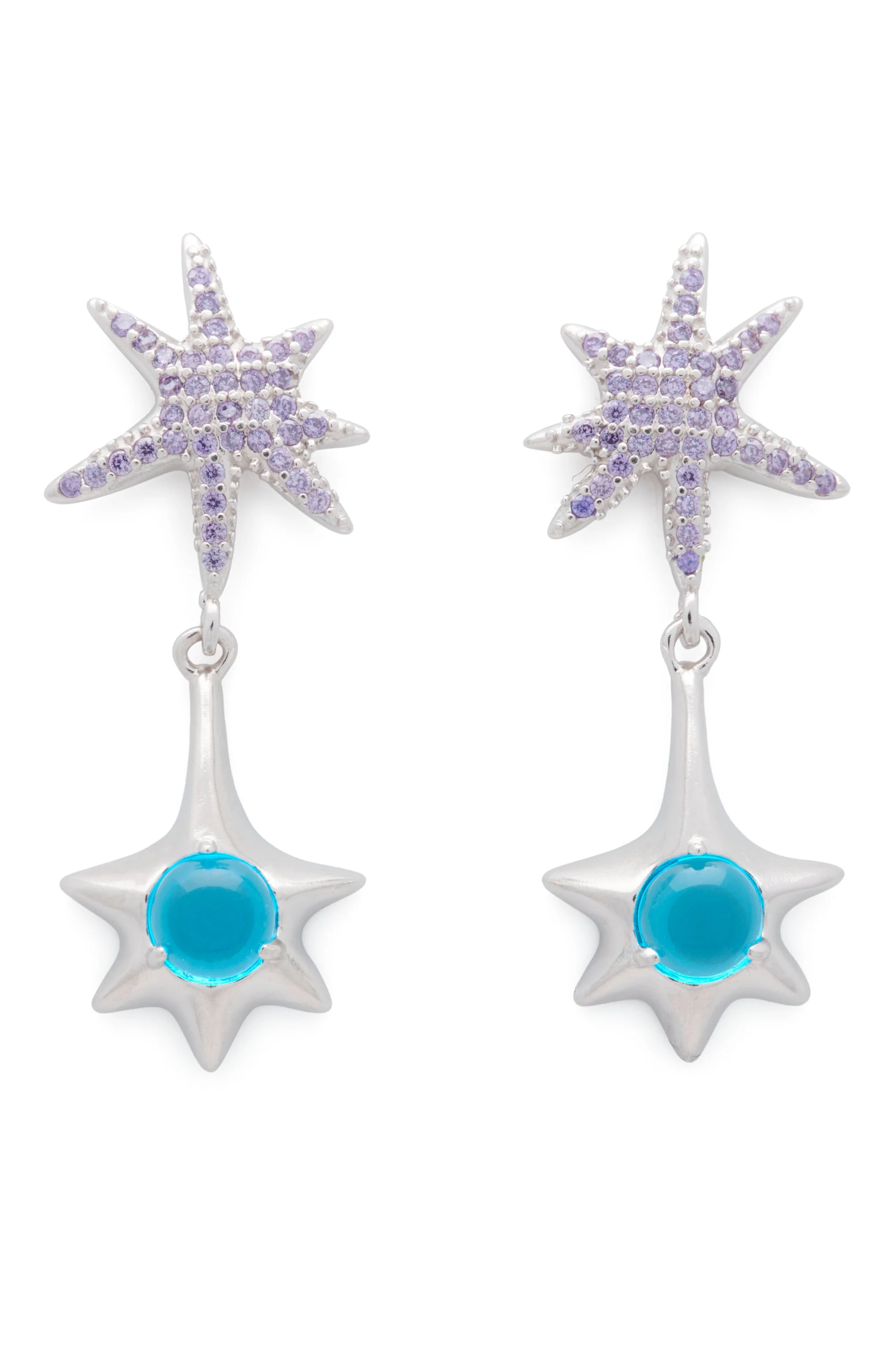 LAVENDER STAR DROP EARRING - 1