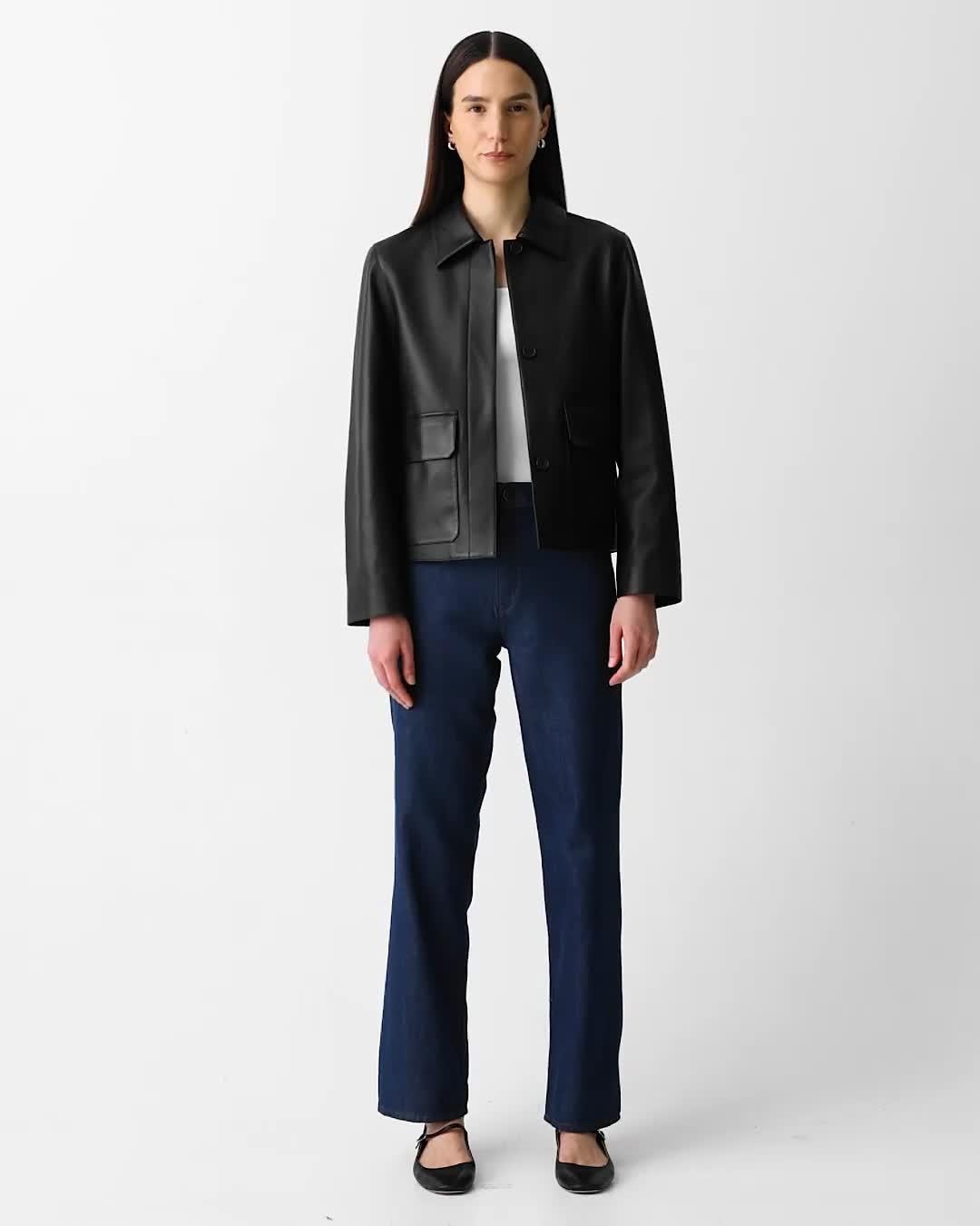 High-Waisted Straight Pant in Relaxed Denim - 7