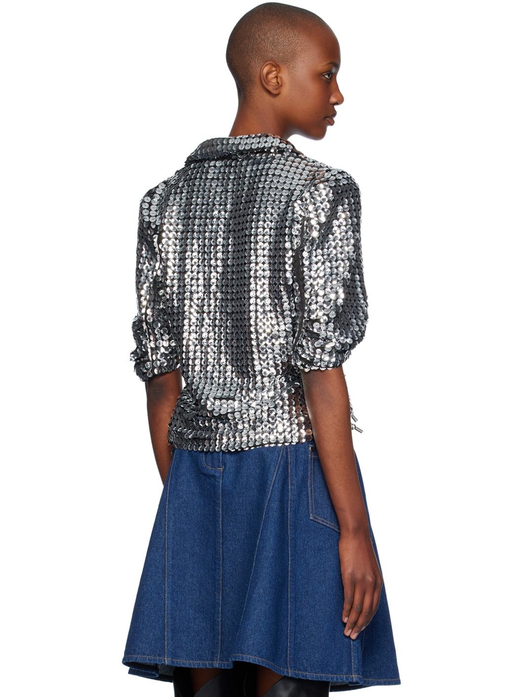 Silver Cropped Jacket - 3