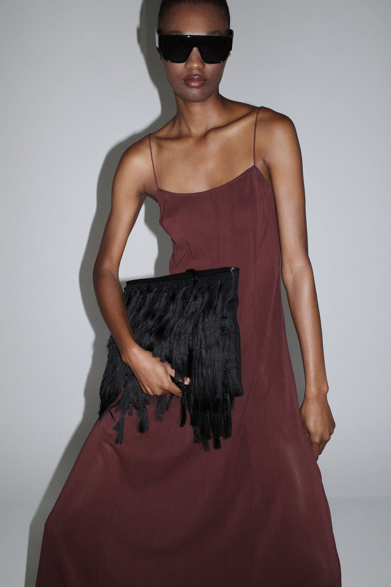 Tassel Oversized Clutch - Black 5