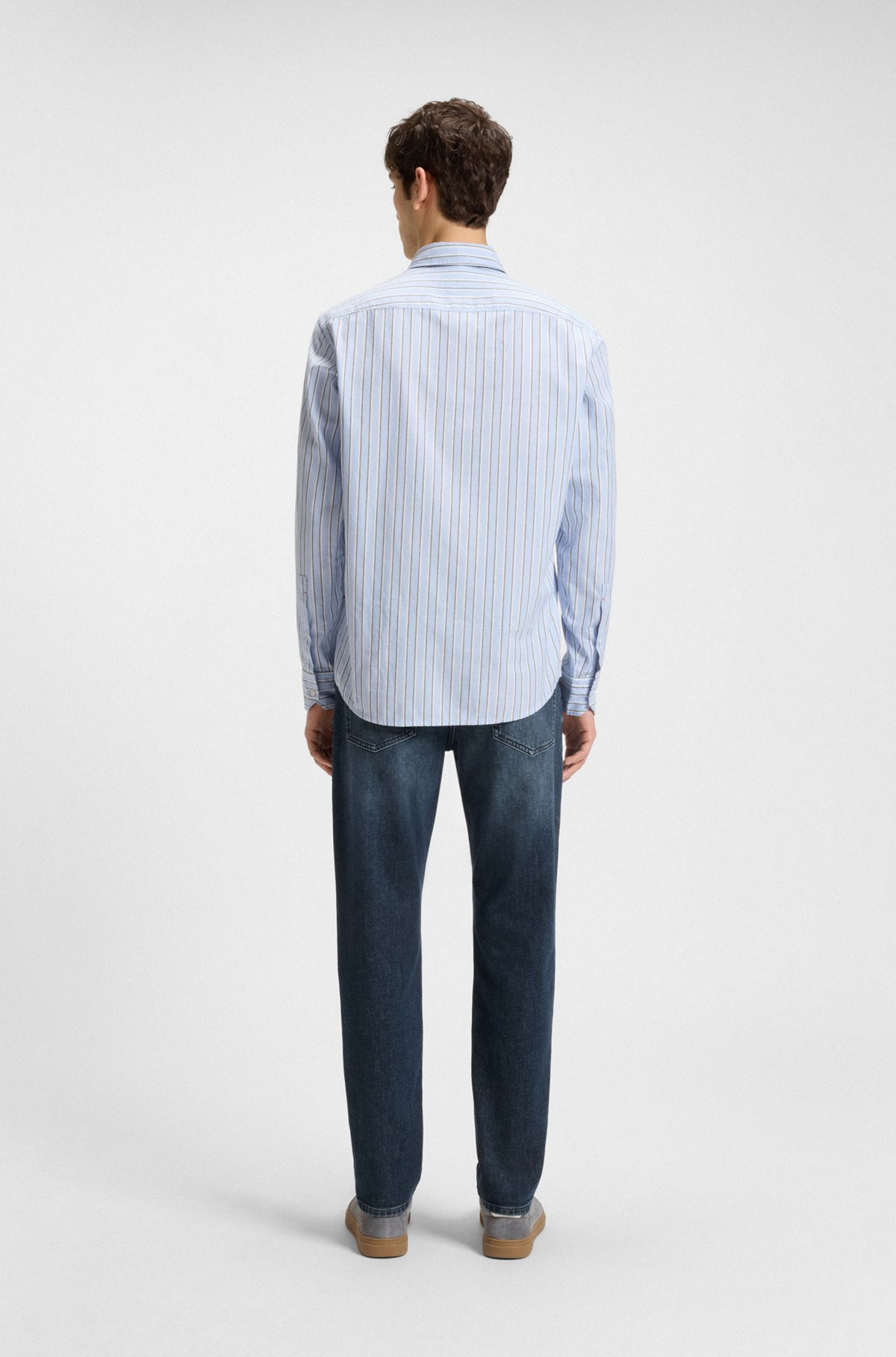 TAPERED-FIT JEANS IN BLUE COMFORT-STRETCH DENIM - 4