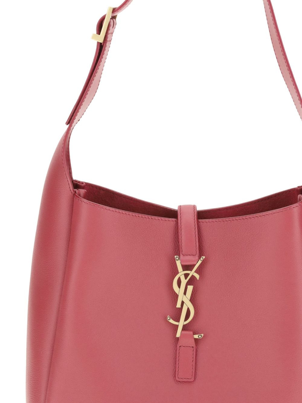 leather YSL logo shoulder bag - 5