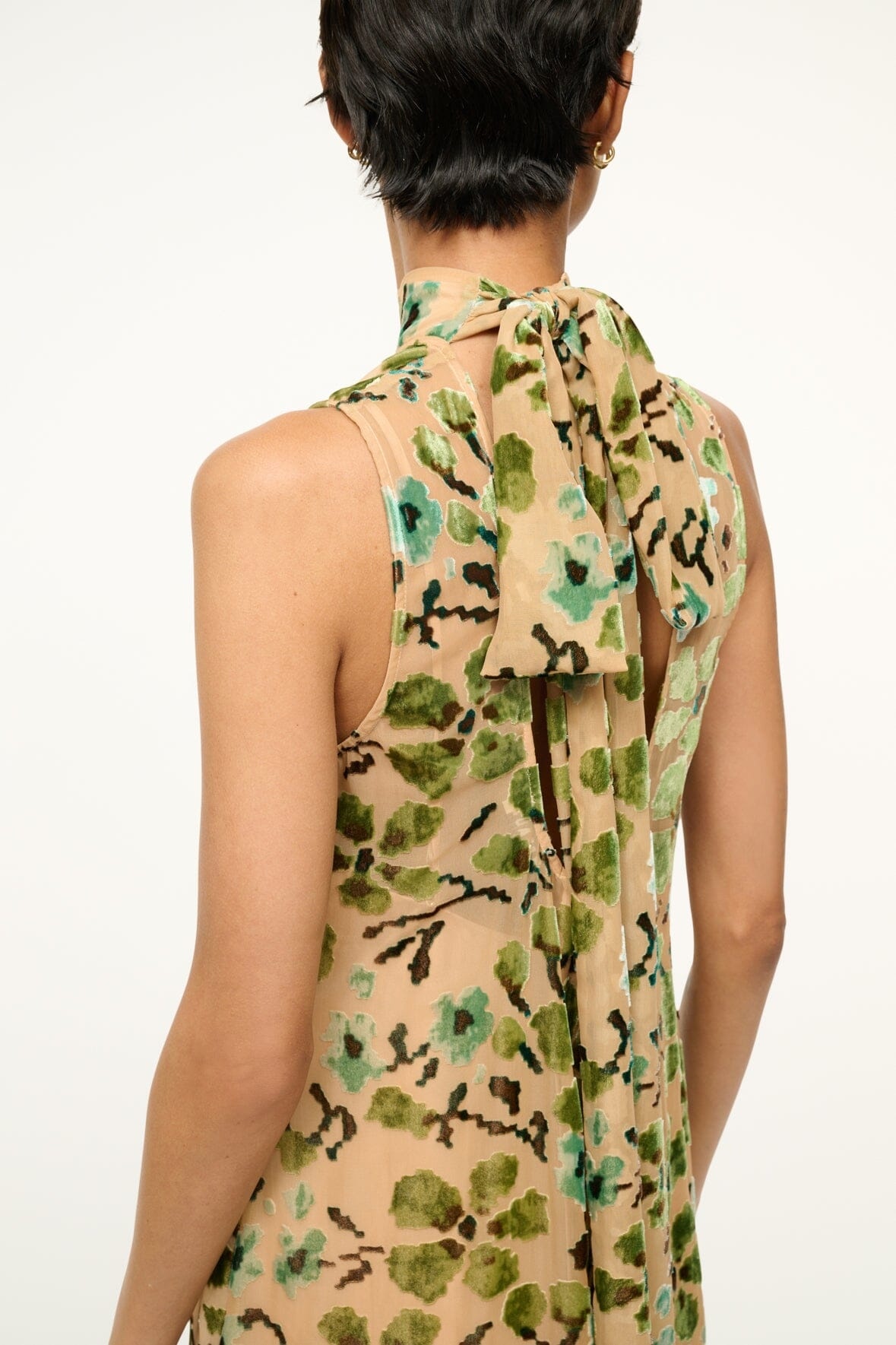 STAUD ALBEE DRESS MOSS FLORAL TAPESTRY - 3