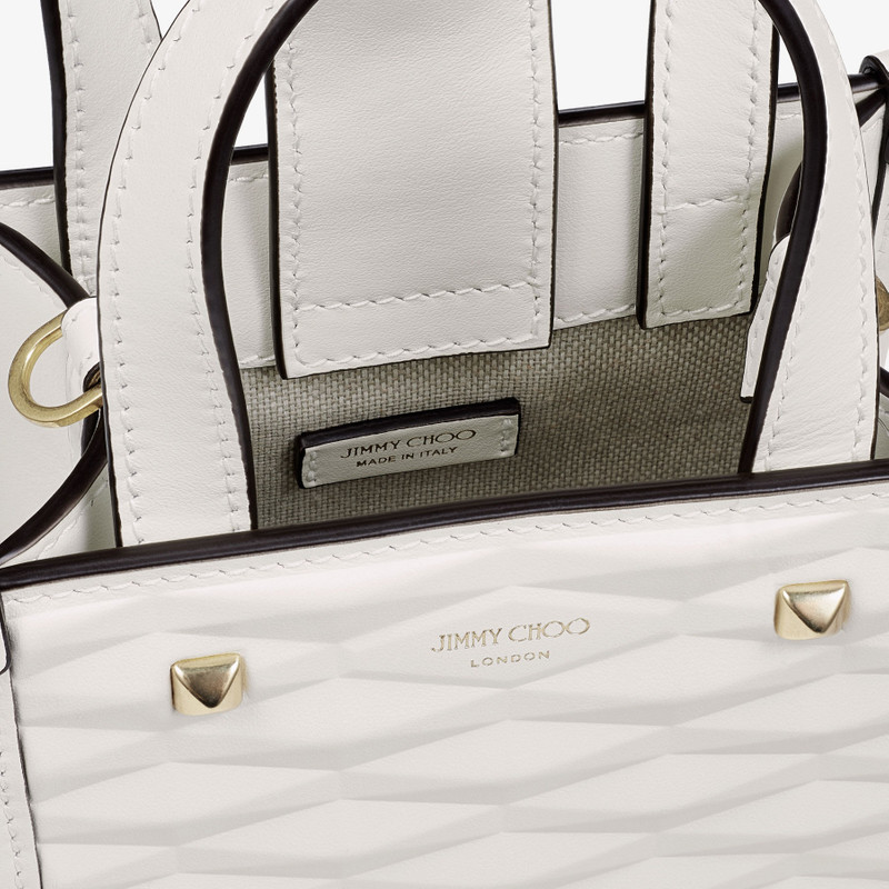 Mini N/S Tote
Latte Diamond Embossed 3D Leather Mini Tote Bag 5