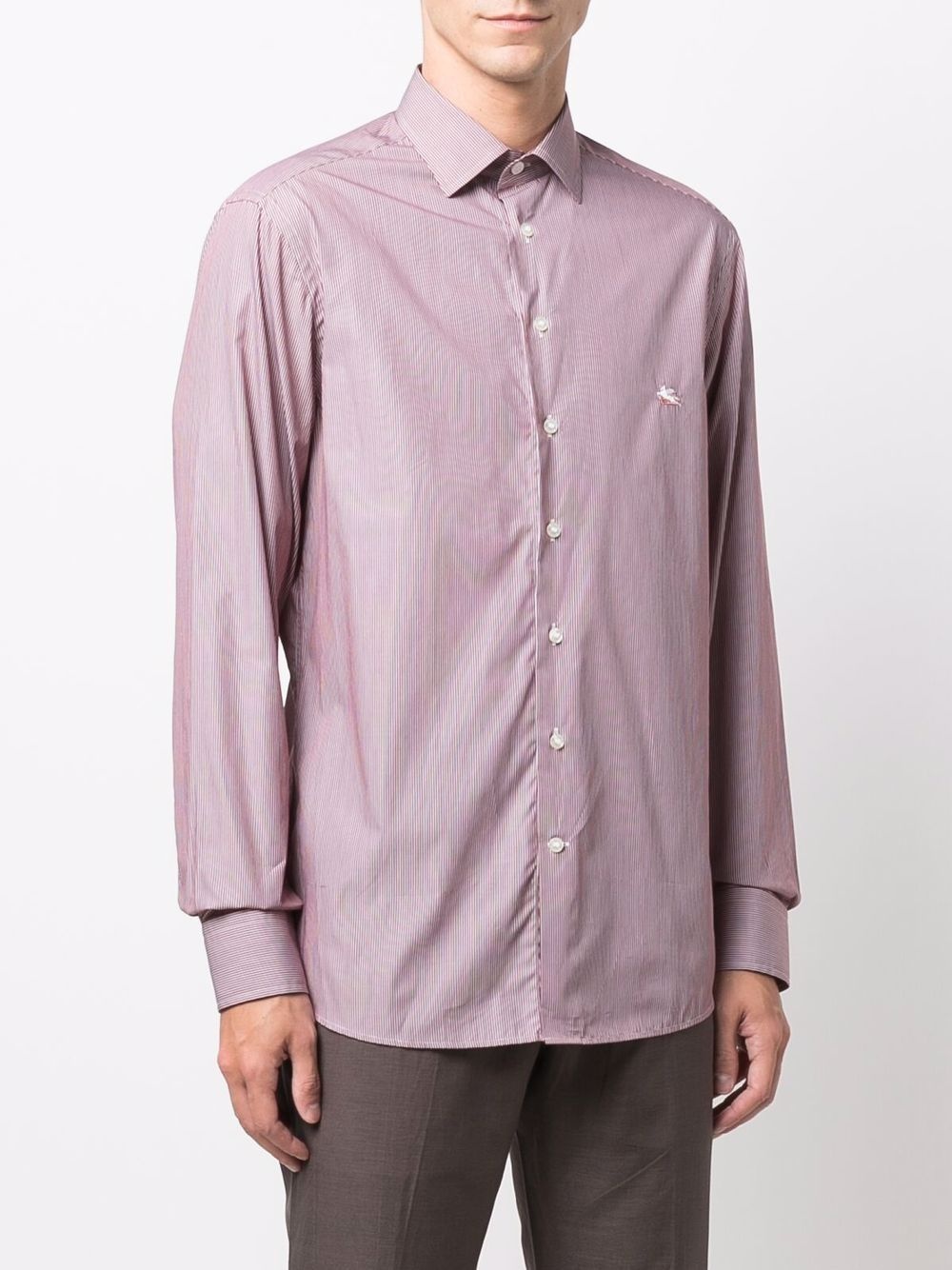 embroidered-logo button-up shirt - 3