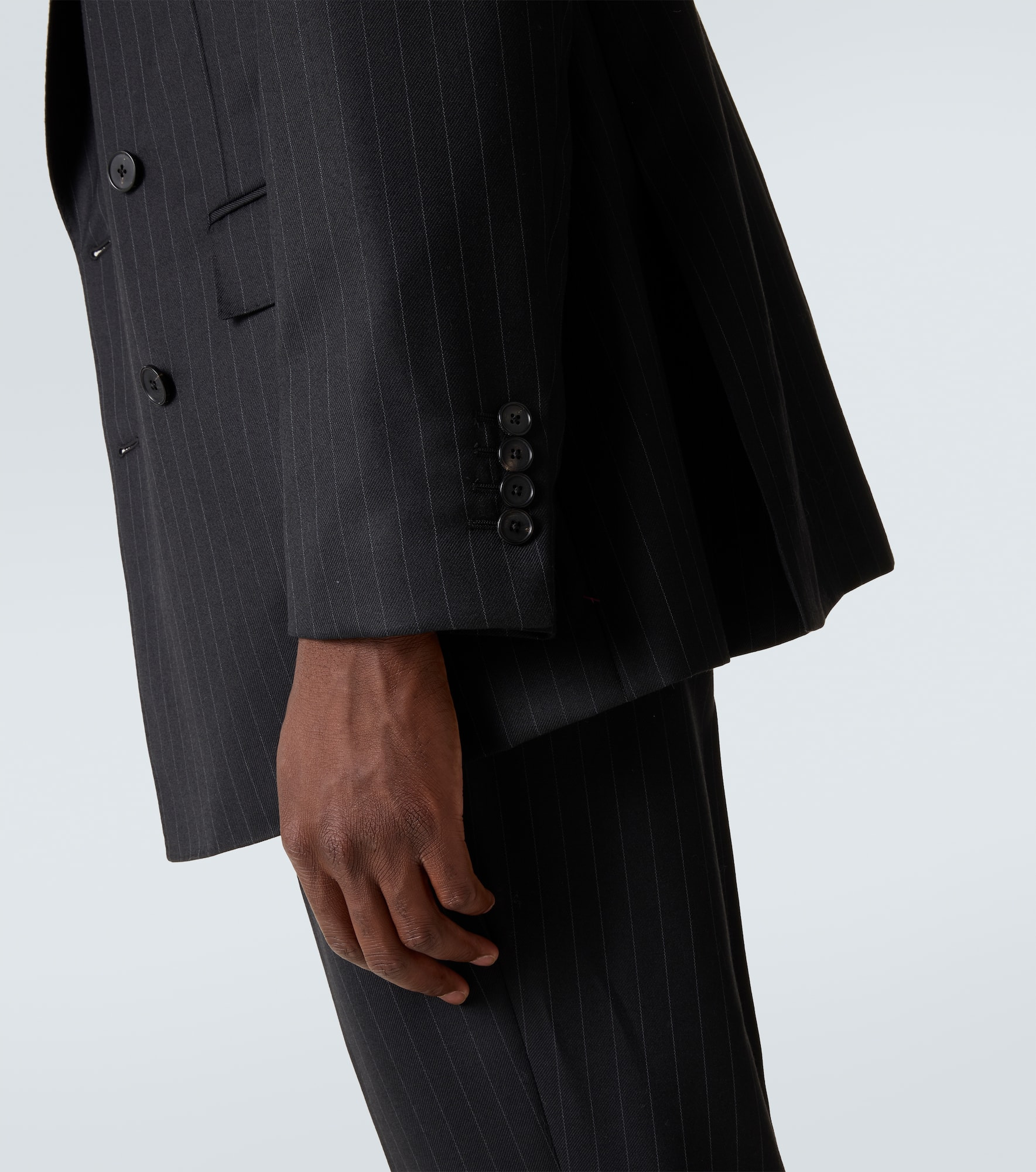 Pinstripe wool blazer - 6