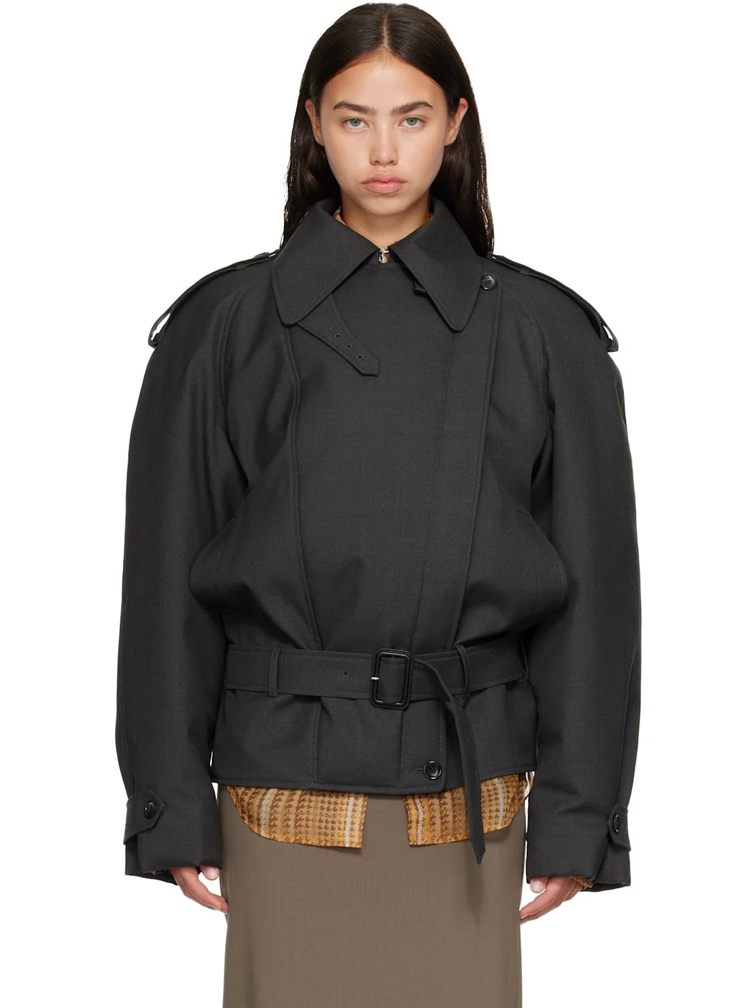 Gray Round Jacket - 1