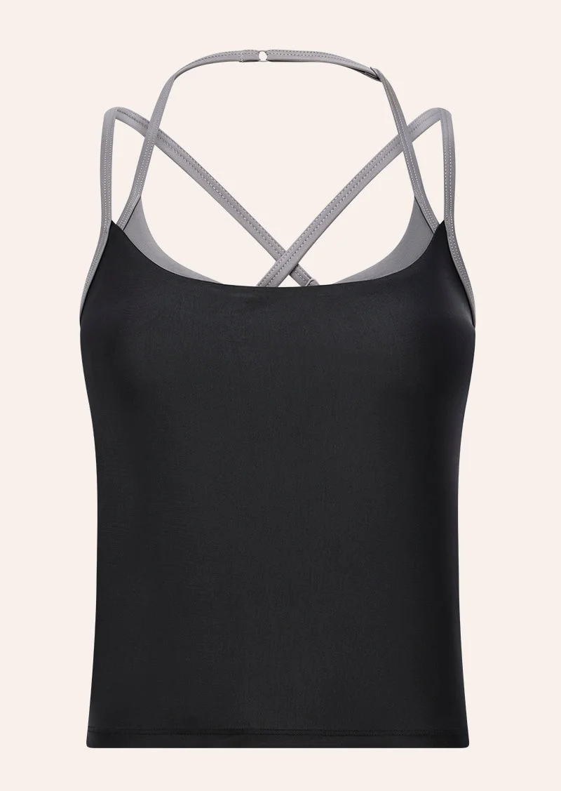 LUMINA TANK IN BLACK & DARK SILVER SHINE - 1