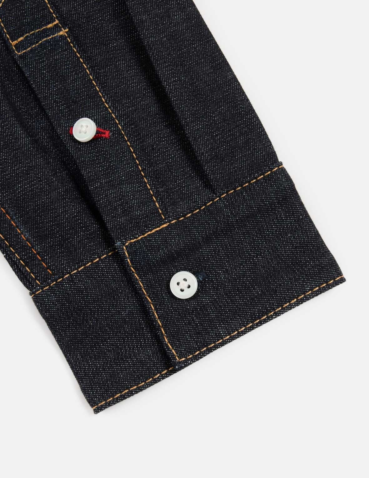 KUMADORI DARUMA DAICOCK PRINT REGULAR FIT DENIM SHIRT - 13