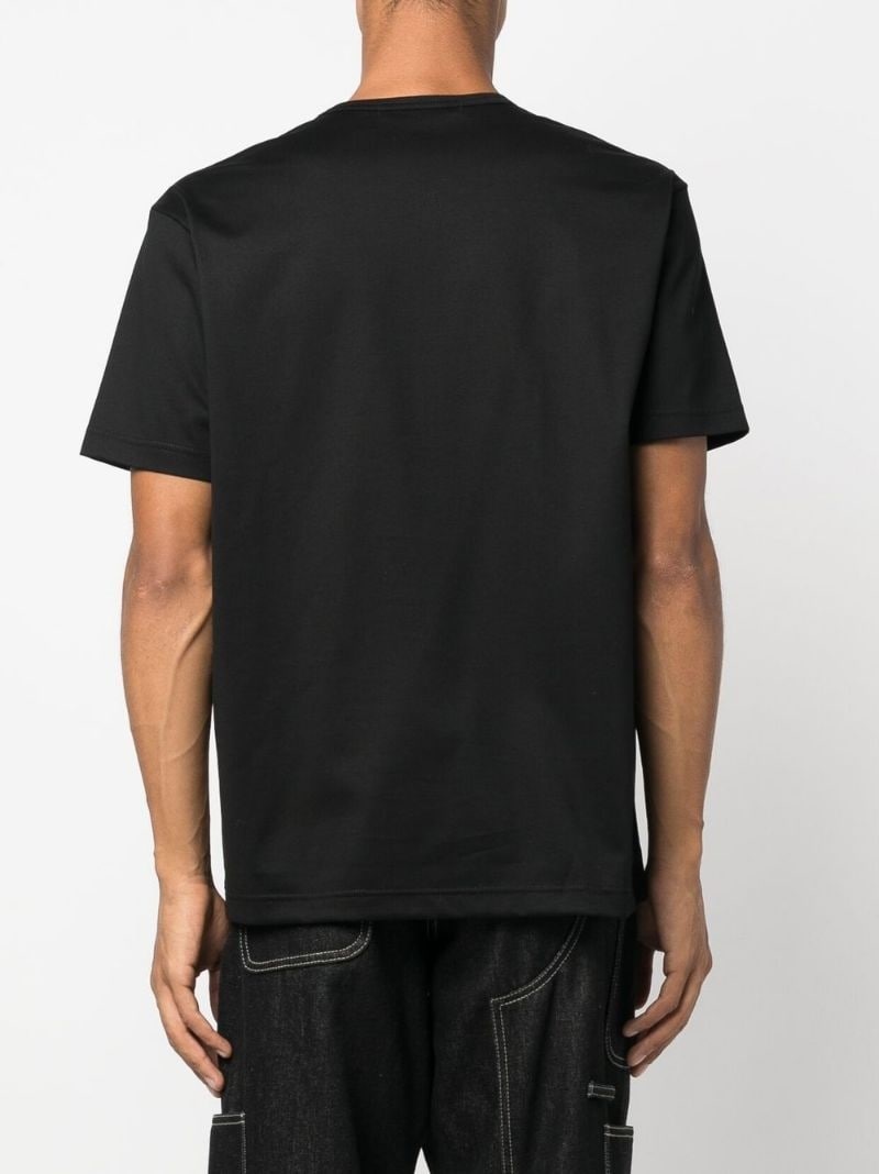 optical print crew-neck T-shirt - 4