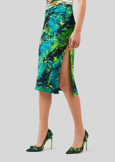 VERSACE Jungle Print Crêpe Organza Skirt outlook