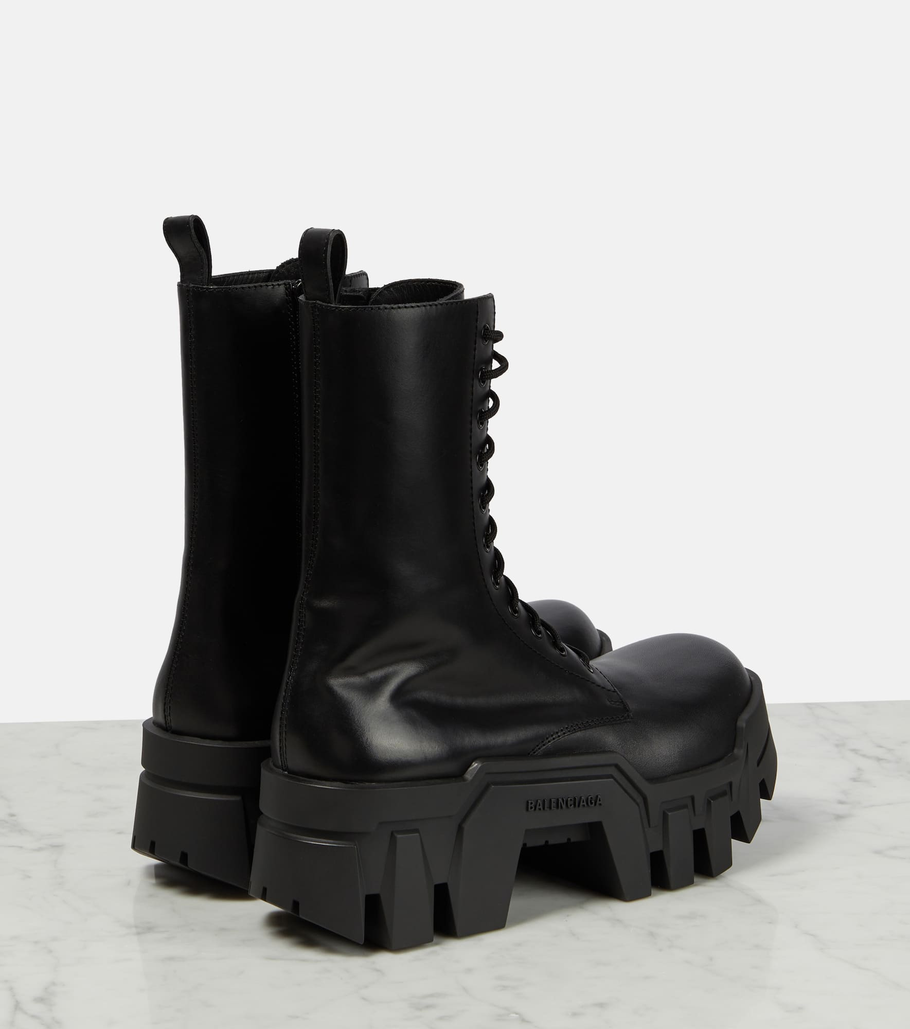 Bulldozer lace-up leather ankle boots - 3