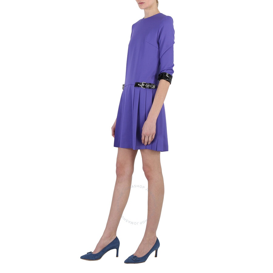 Moschino Ladies Purple Long Sleeve Dress - 4