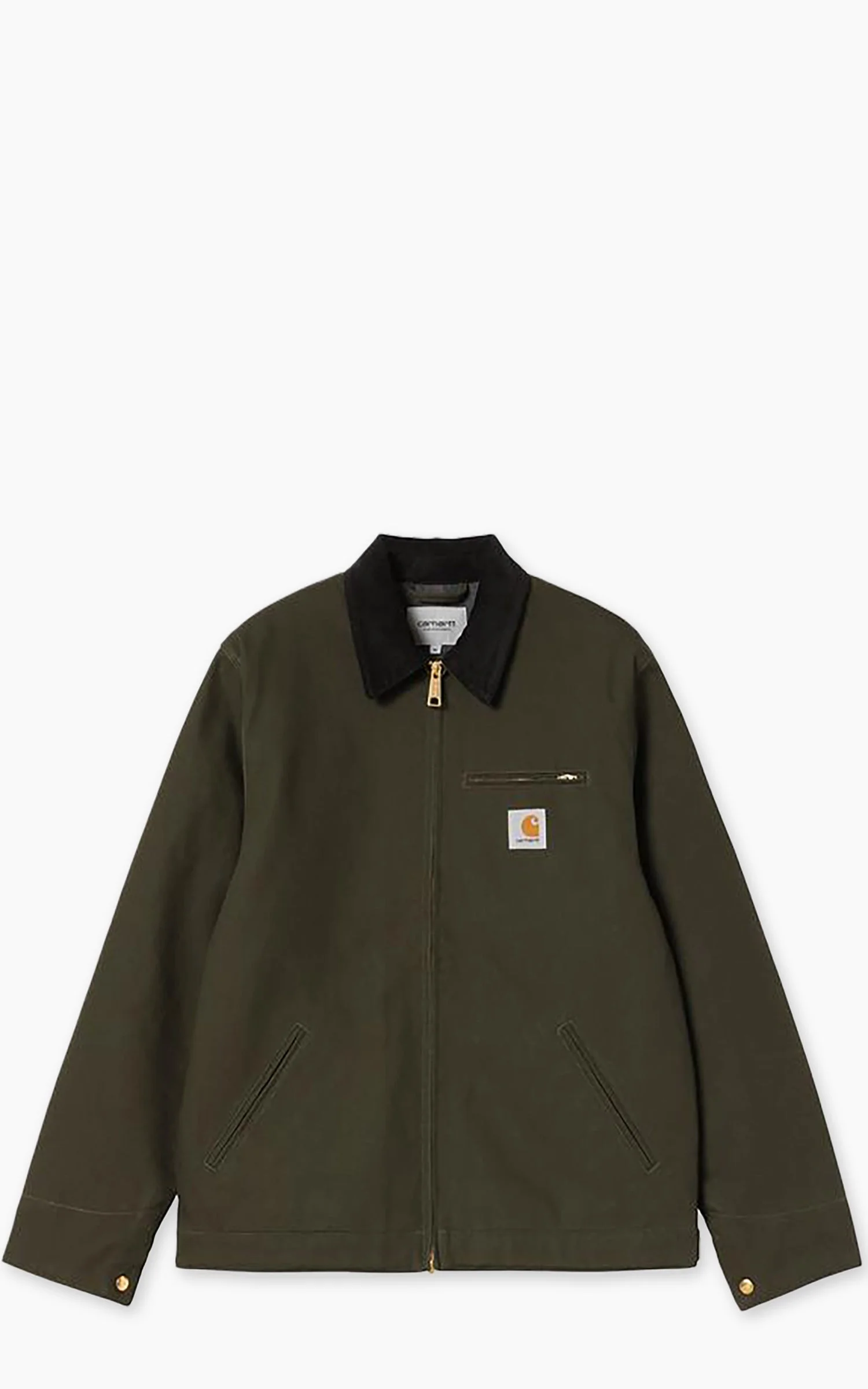 CARHARTT WIP DETROIT JACKET WINTER DEARBORN CANVAS RIGID OLIVE/BLACK - 1