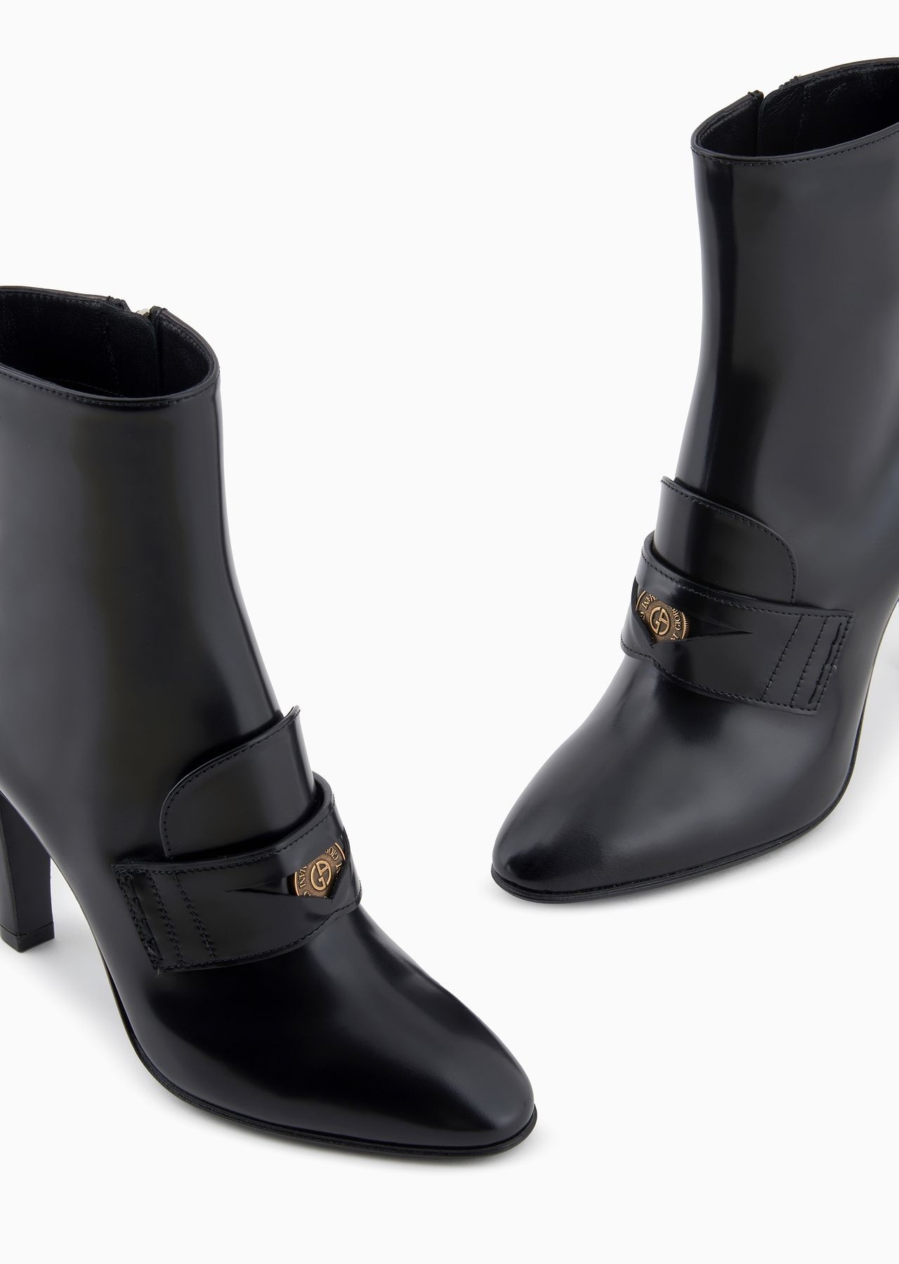 Brushed leather heeled ankle boots - 5