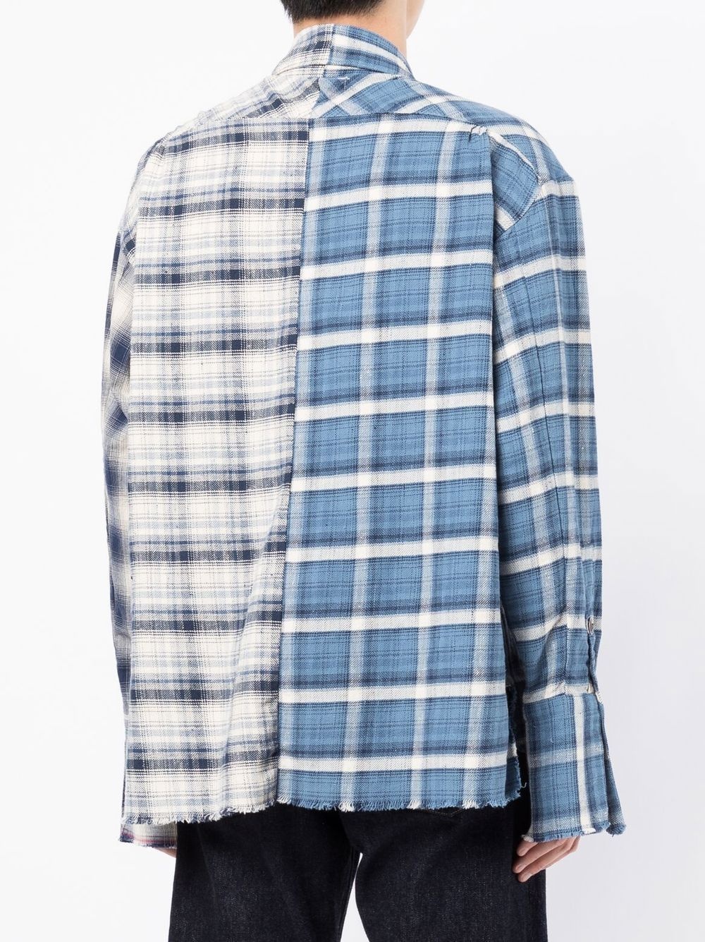 two-tone checked shirt - 4