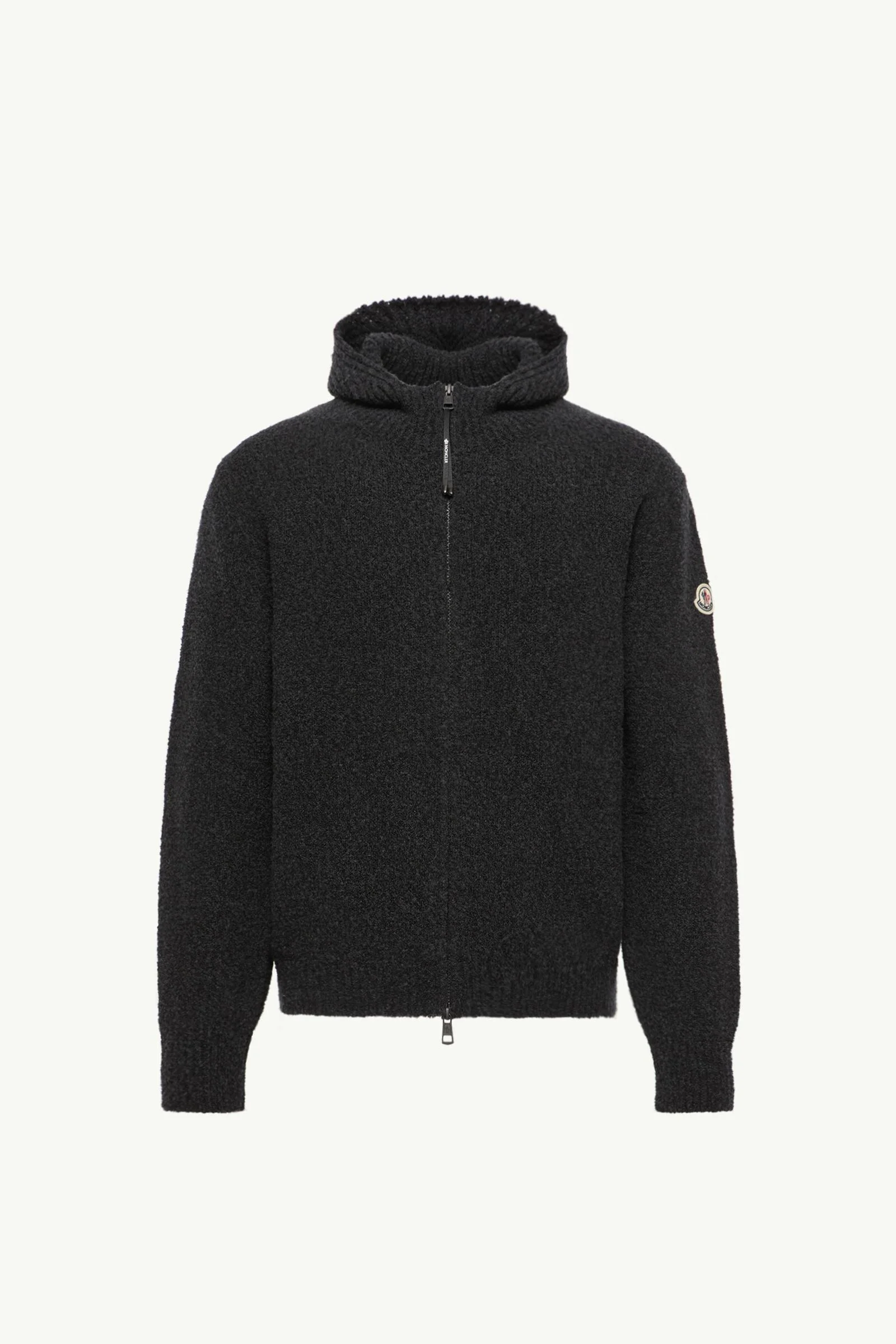 Bouclé Wool Blend Zip-up Hoodie - 1