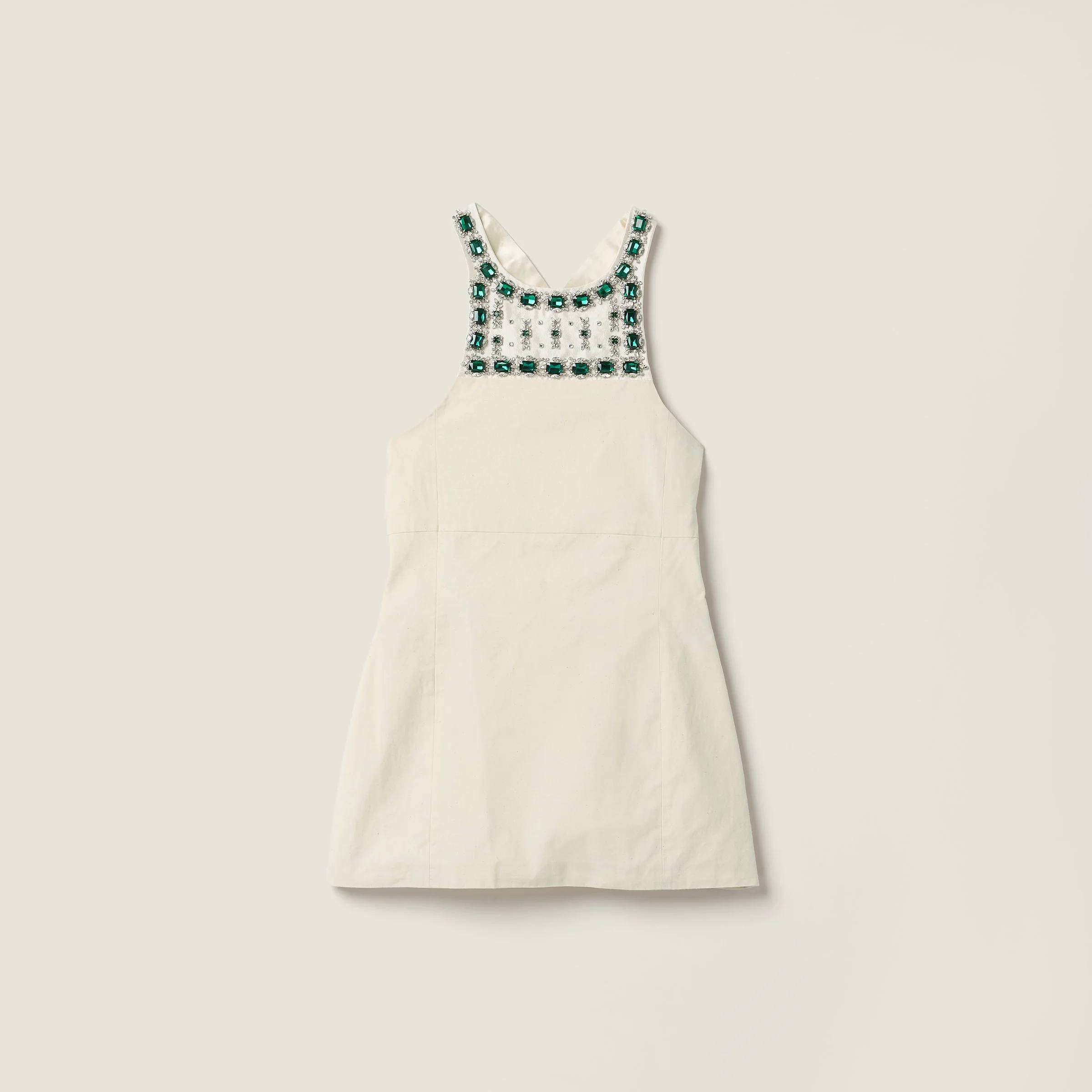 Embellished canvas apron dress - 1