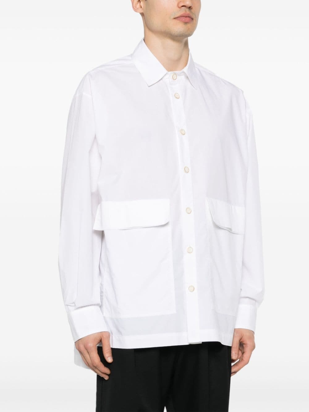 poplin long-sleeved shirt - 3