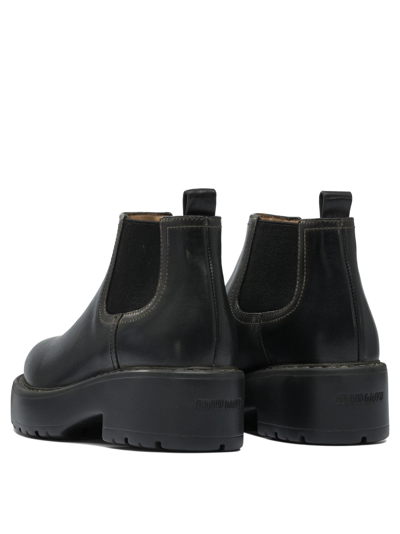 Miu Miu Chelsea Leather Ankle Boots - 4