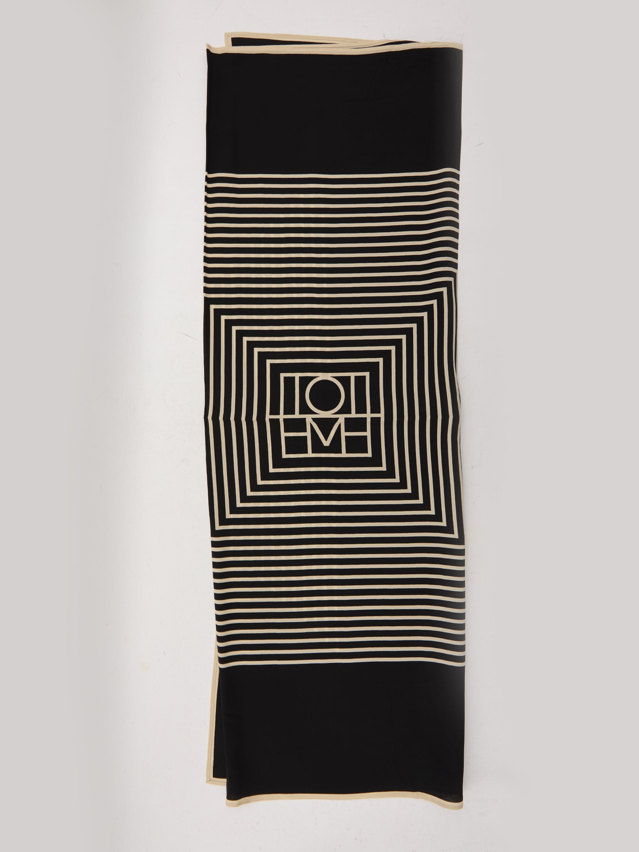 Toteme Centered Monogram Scarf In Black - 1