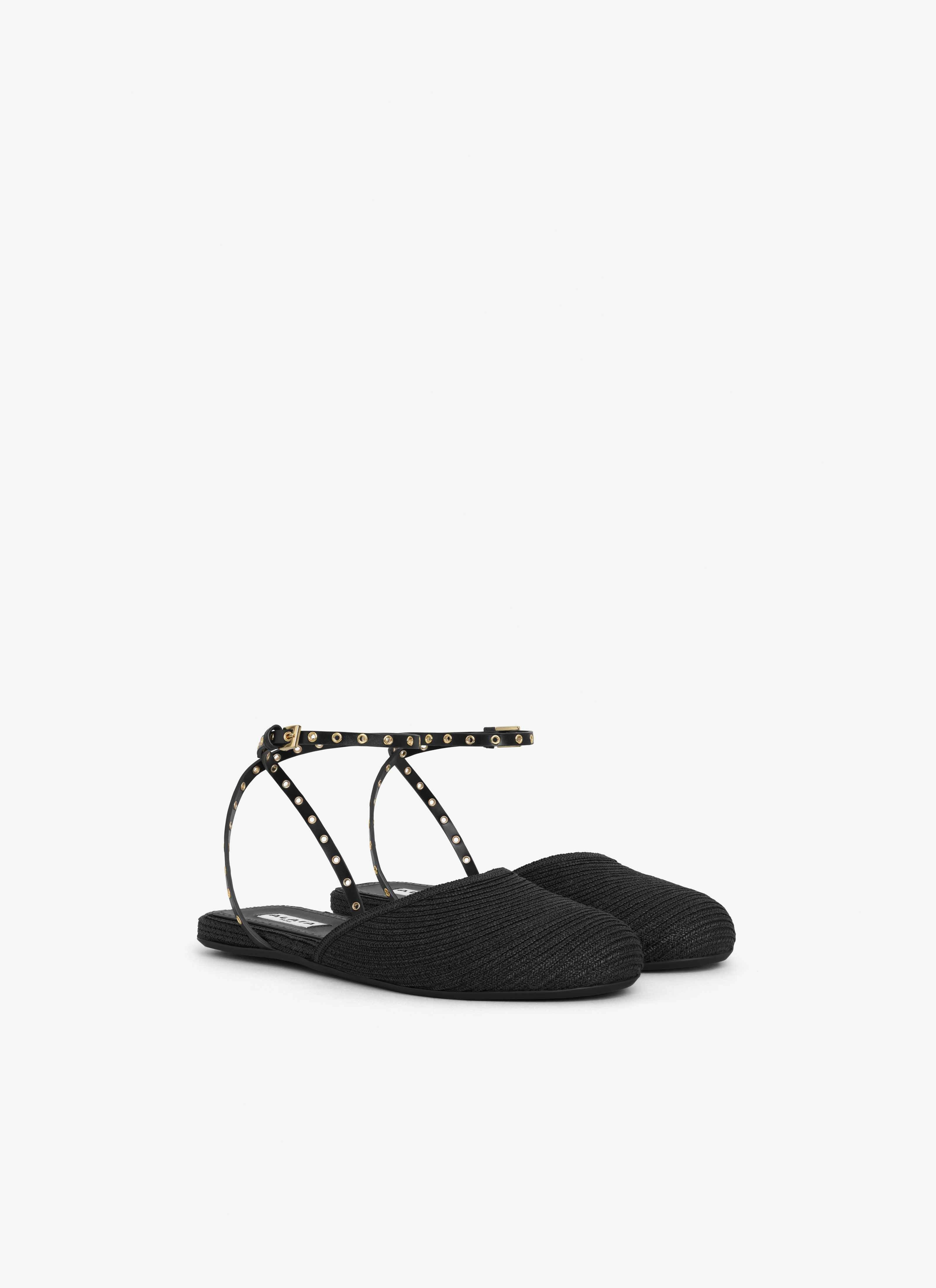 FLAT SANDALS IN PAPER STRAW - 2