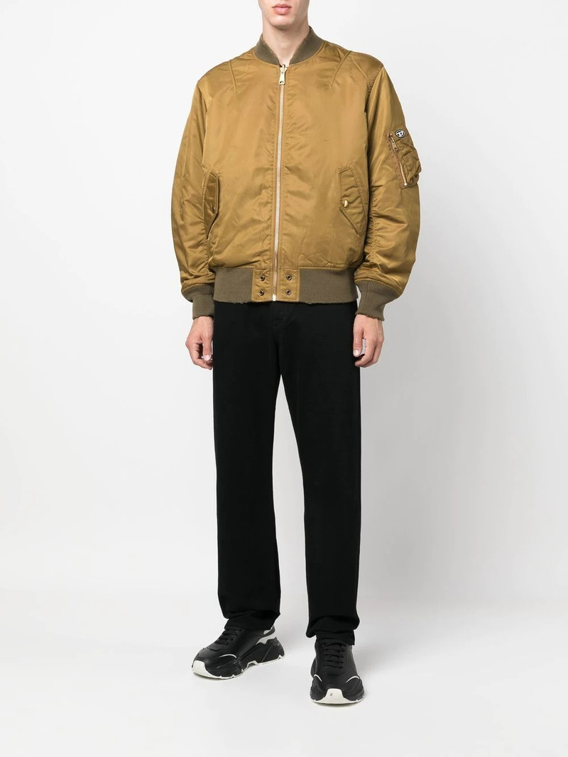 Diesel logo-patch zip-front jacket outlook