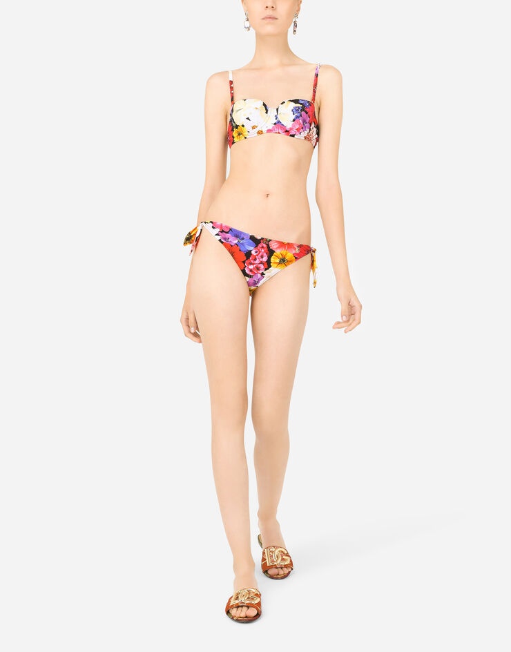 Garden-print balconette bikini - 2