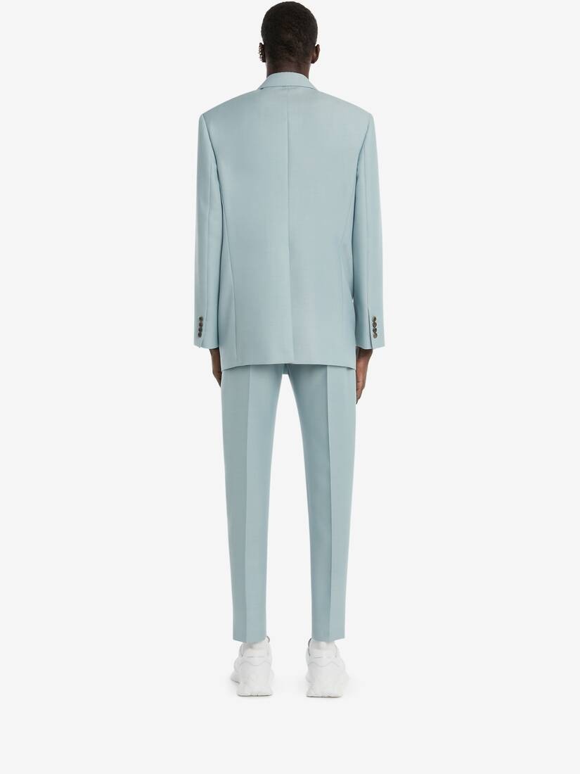 Wool Pleat Trousers in Paradise Blue - 4