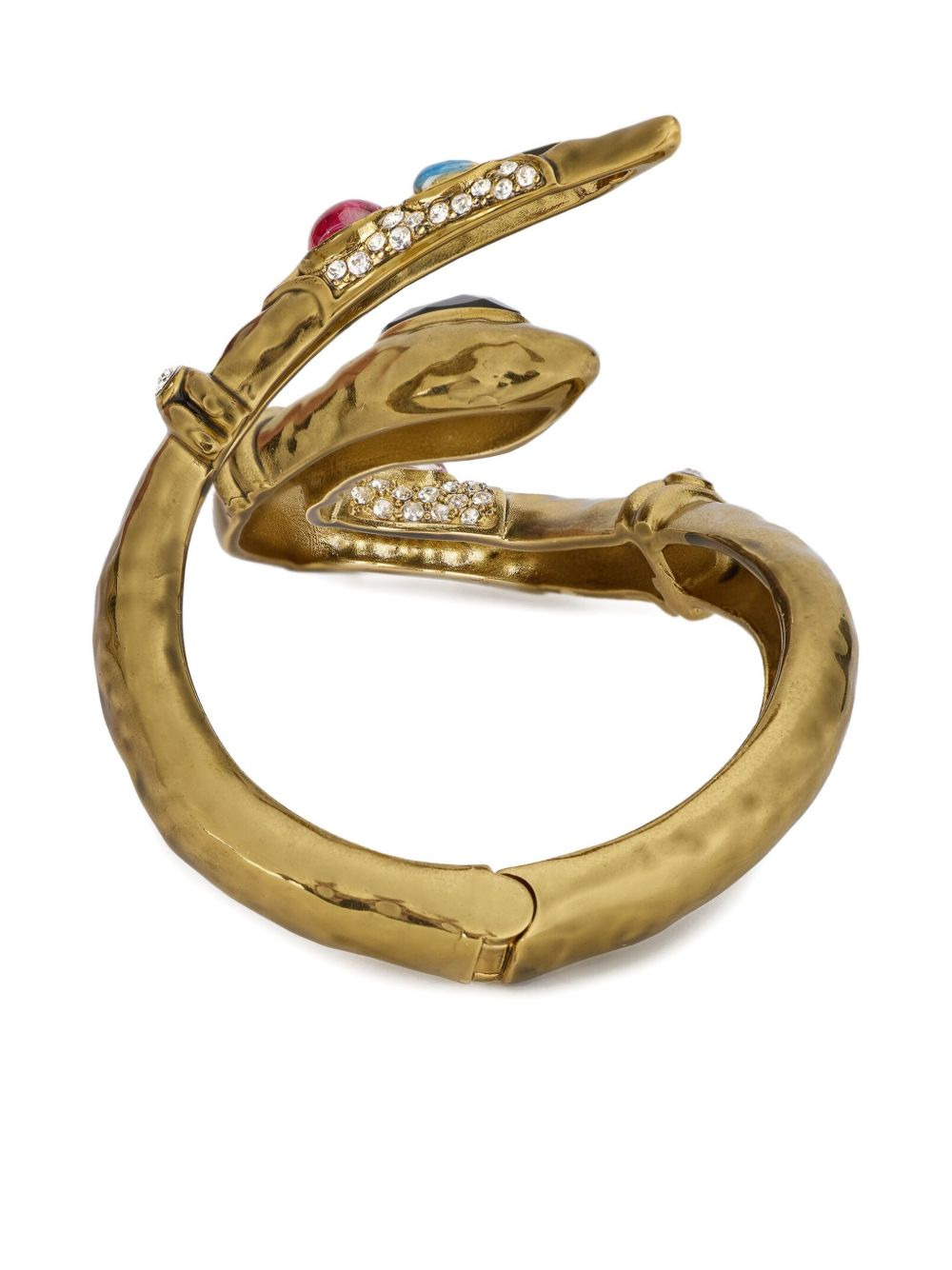 snake-design crystal-embellished bracelet - 2