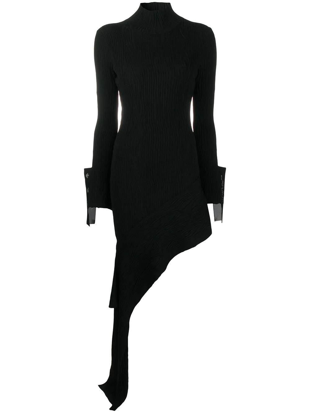 draped asymmetric knitted dress - 1