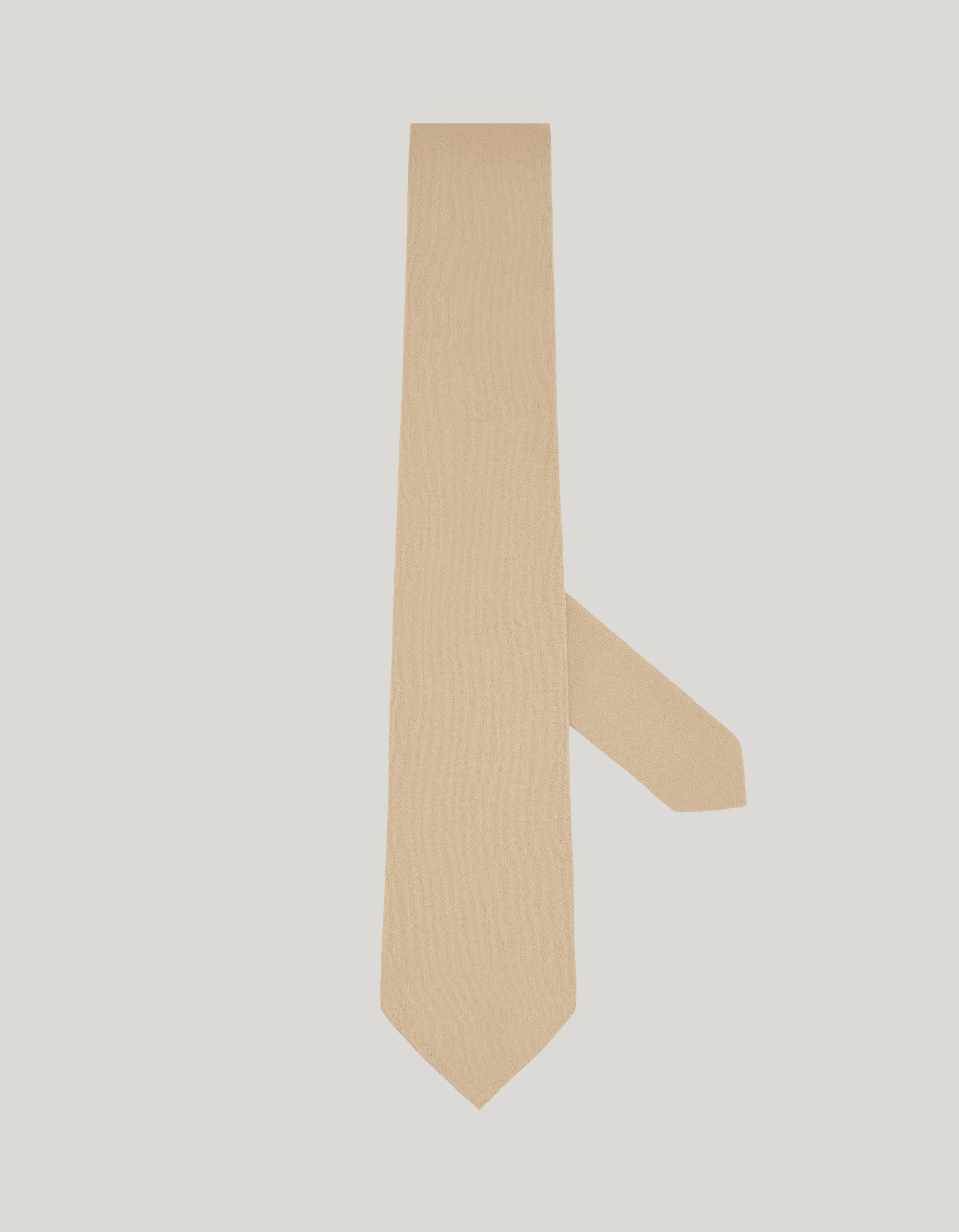 BEIGE AND BROWN SILK GENUINE DOUBLE STITCH TIE - 1