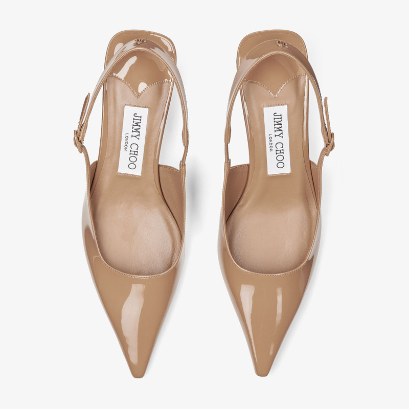Amel 50 Biscuit Patent Leather Sling Back Pumps 4