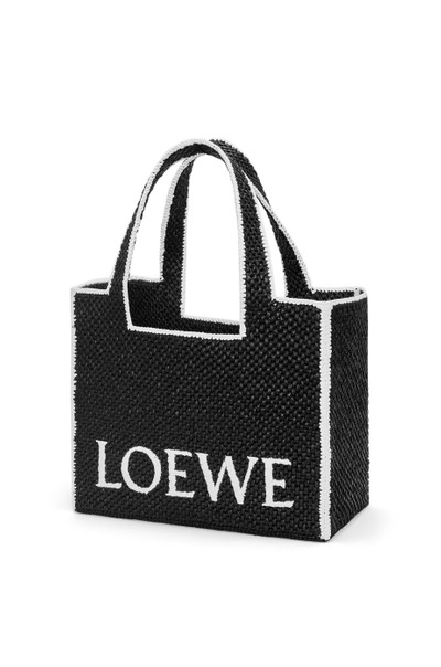 Loewe Large LOEWE Font Tote in raffia outlook