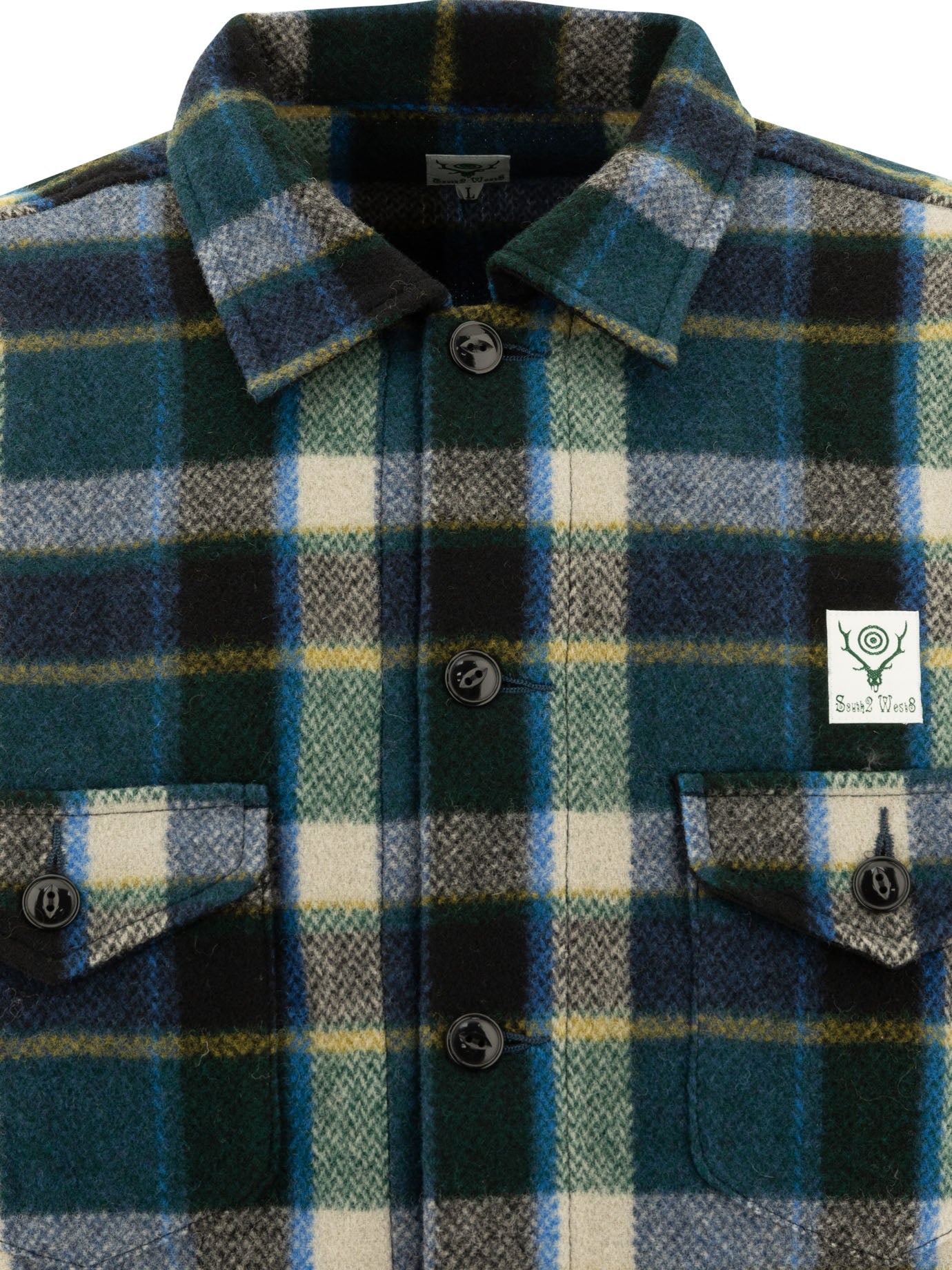 South2 West8 "smokey" Melton Wool Shirt - 3